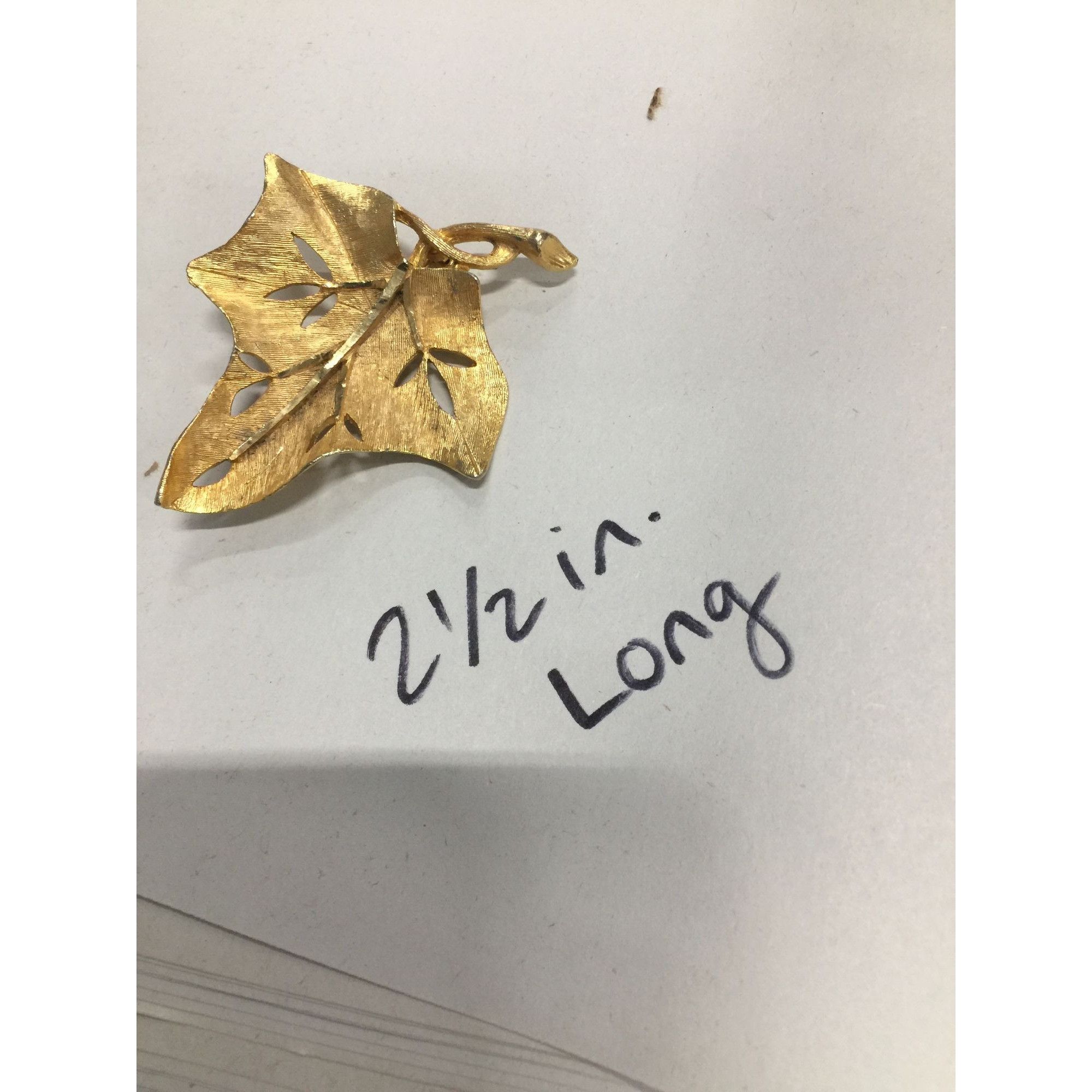 Other Vintage Gold Toned Leaf Pin- 2.5 inches long Size ONE SIZE - 3 Thumbnail