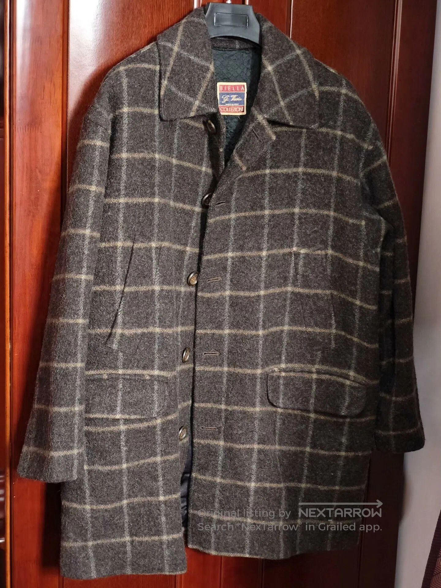 Gazzarrini Italian Wool Short Coat with Plaid Pattern. Size M / US 6-8 / IT 42-44 - 3 Thumbnail