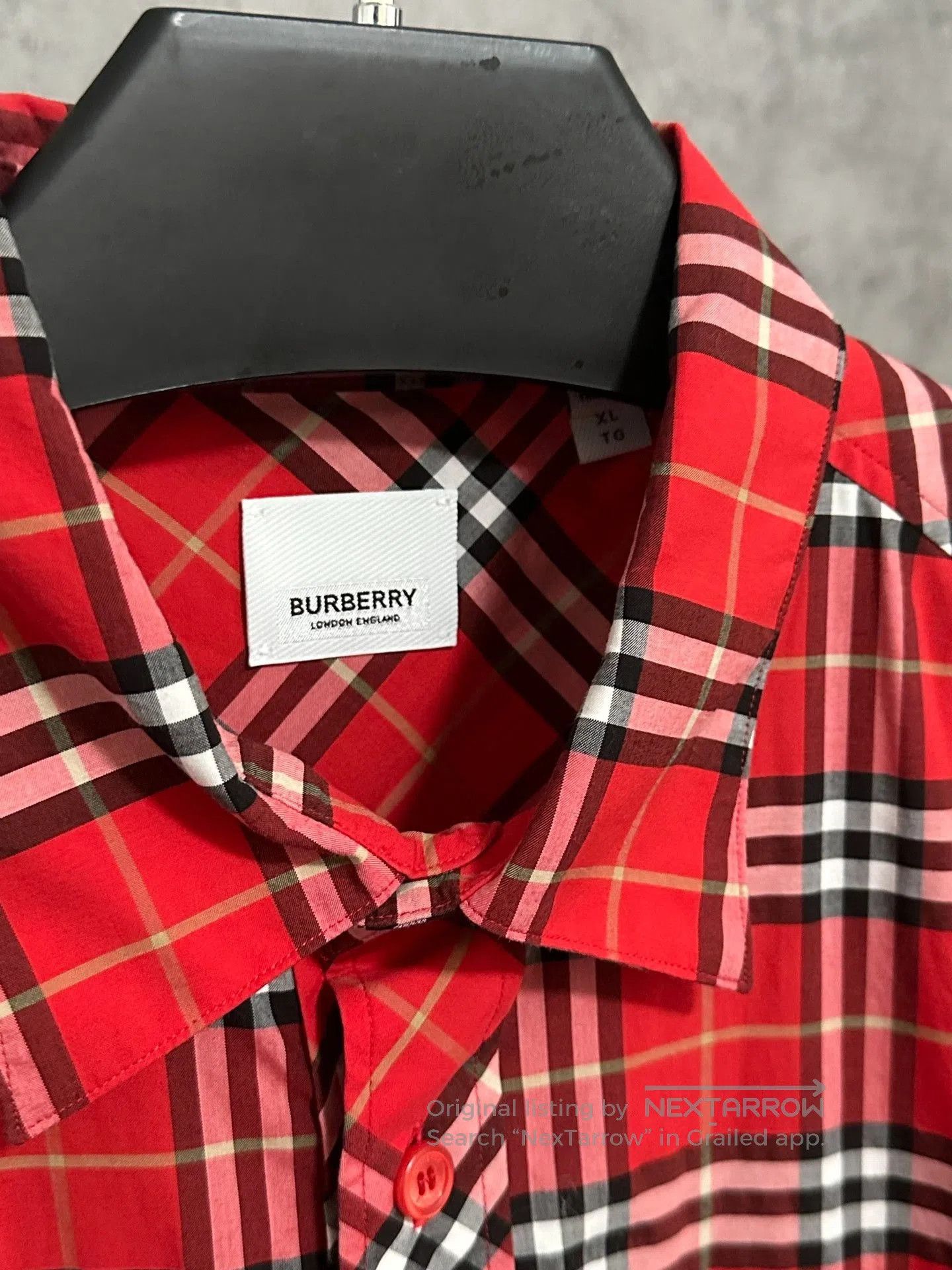 Burberry Burberry Red Plaid Short-Sleeve Shirt. Size US XL / EU 56 / 4 - 3 Thumbnail