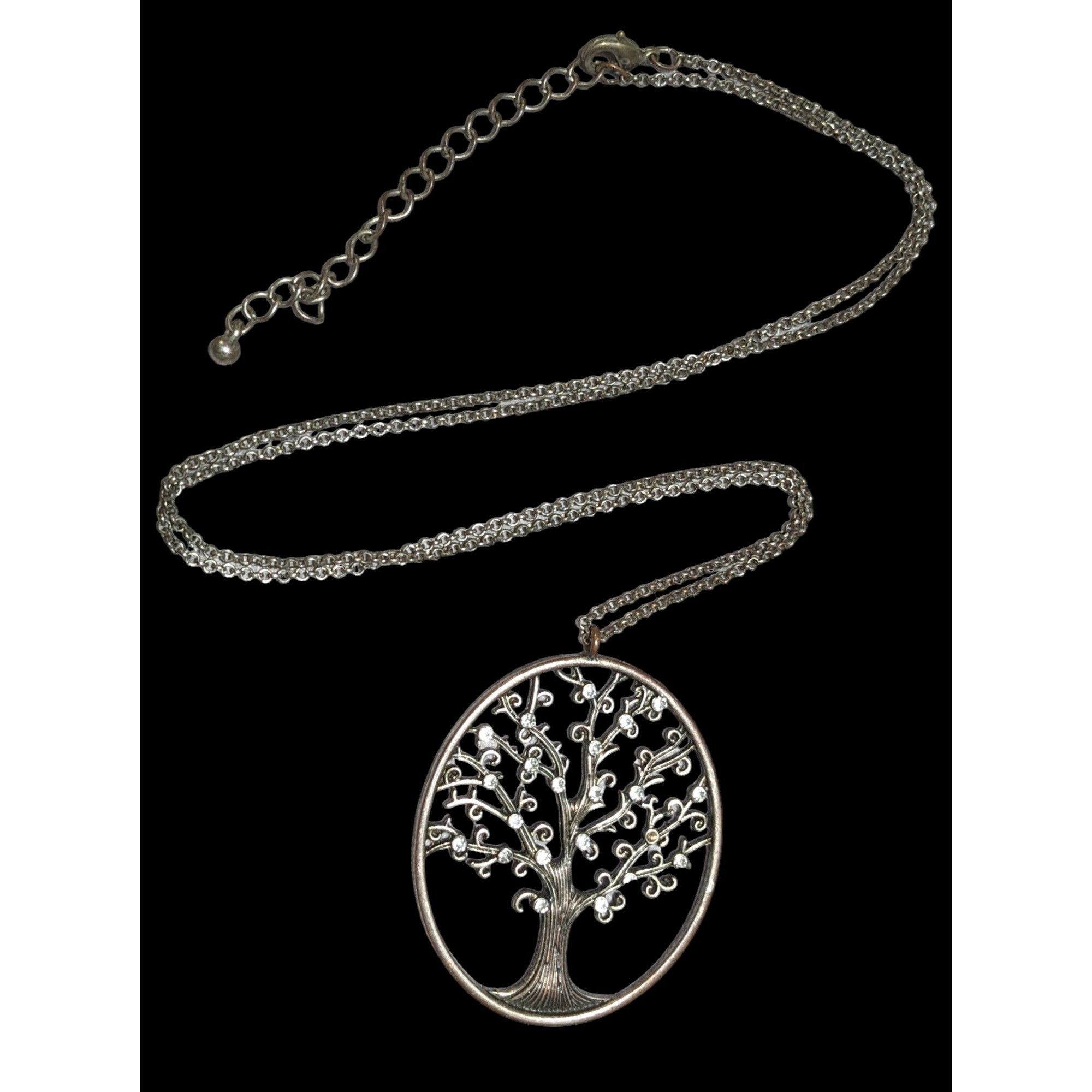 Other Silver Gemmed Tree Of Life Pendant Necklace Size ONE SIZE - 1 Thumbnail
