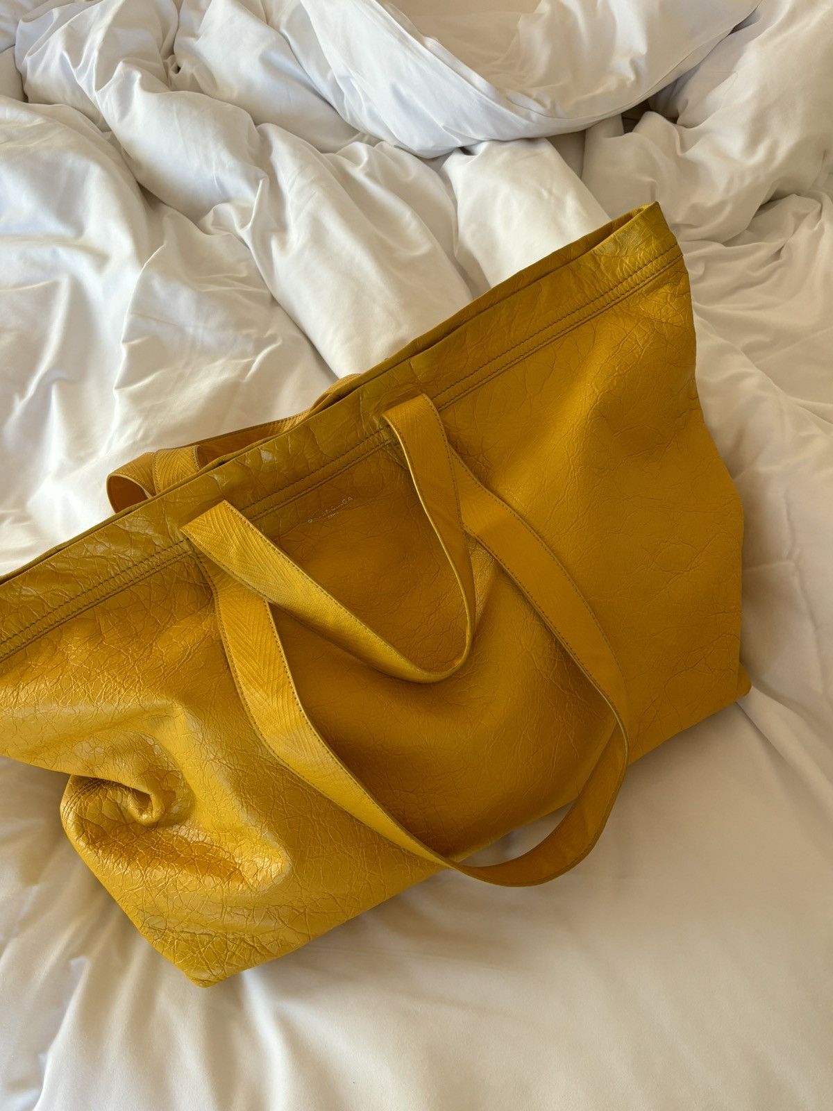 Pre-owned Balenciaga Ss17 Xl Ikea Yellow Shopper Tote Bag