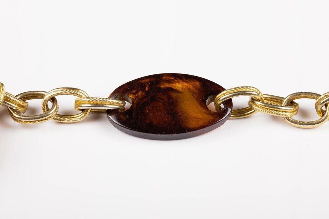 Yves Saint Laurent YSL Faux Tortoise Shell Lucite Necklace Size ONE SIZE - 2 Thumbnail