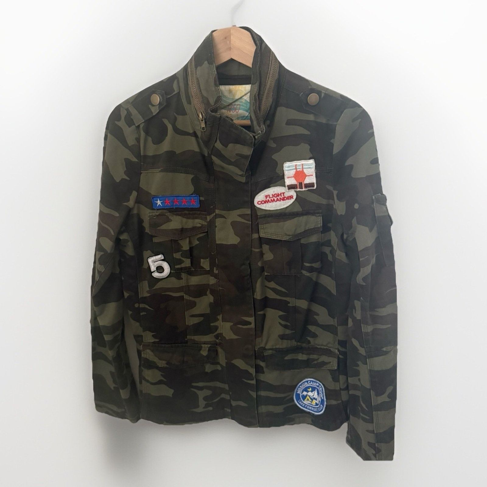 Other Y2K Camo Cargo Military Patchwork Cali1850 Jacket Juniors Size M / US 6-8 / IT 42-44 - 1 Thumbnail
