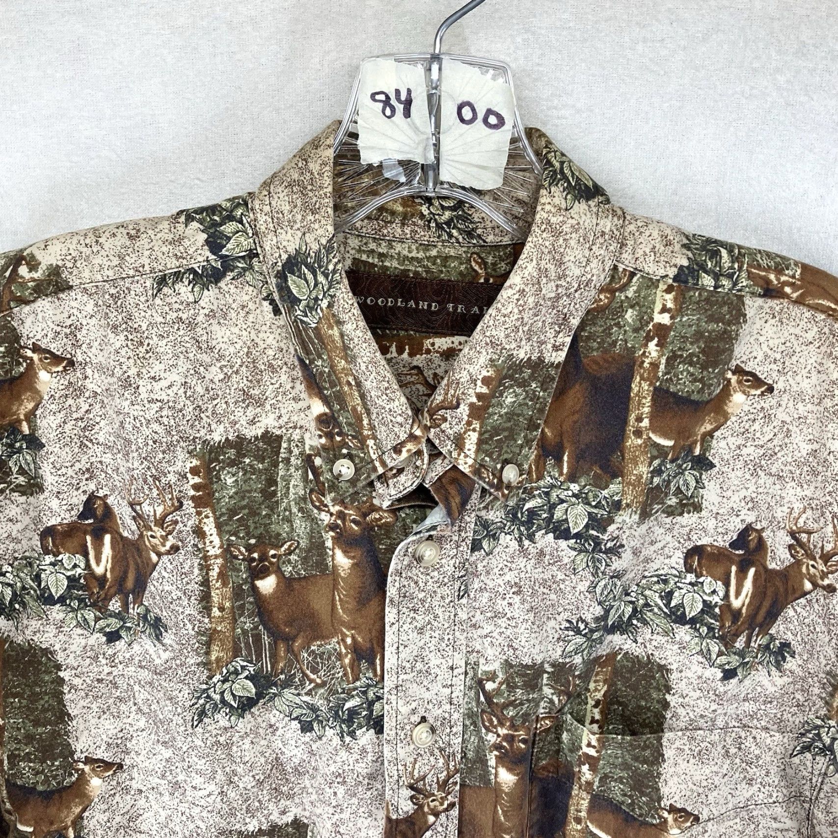 Vintage VINTAGE Woodland Trail Cotton Knit Button-Up Shirt Men Long Sleeve Dear Print Nature Buck Whitetail 90s Casual Size US M / EU 48-50 / 2 - 3 Thumbnail