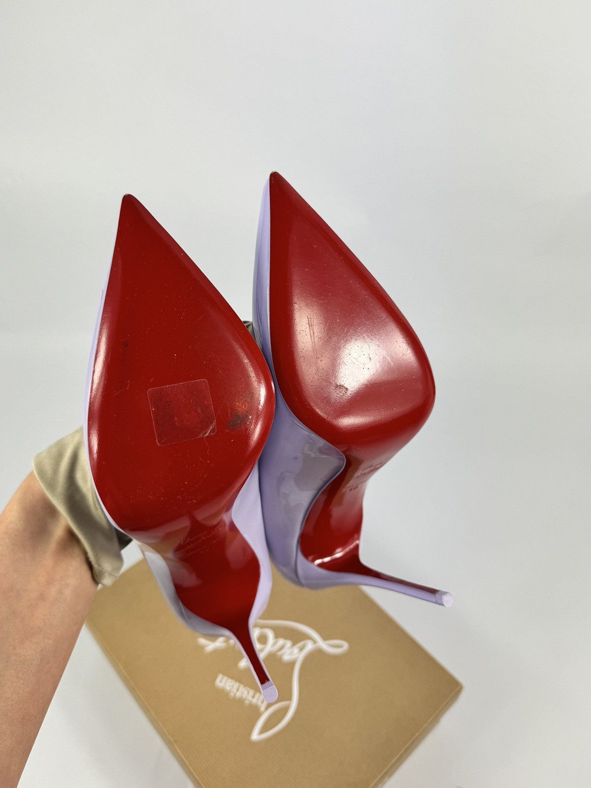 Christian Louboutin HOT CHICK 100 PATENT LILAC PUMPS Size US 10 / IT 40 - 6 Thumbnail