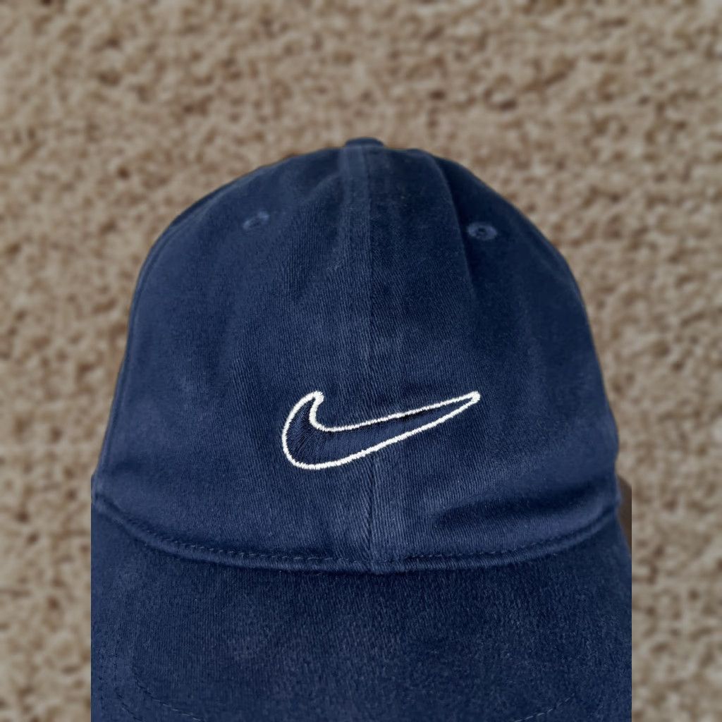 Nike Nike Hat Cap Fitted Adult One Size Blue Swoosh Stretch Golf Golfer Cotton Blend Size ONE SIZE - 1 Thumbnail