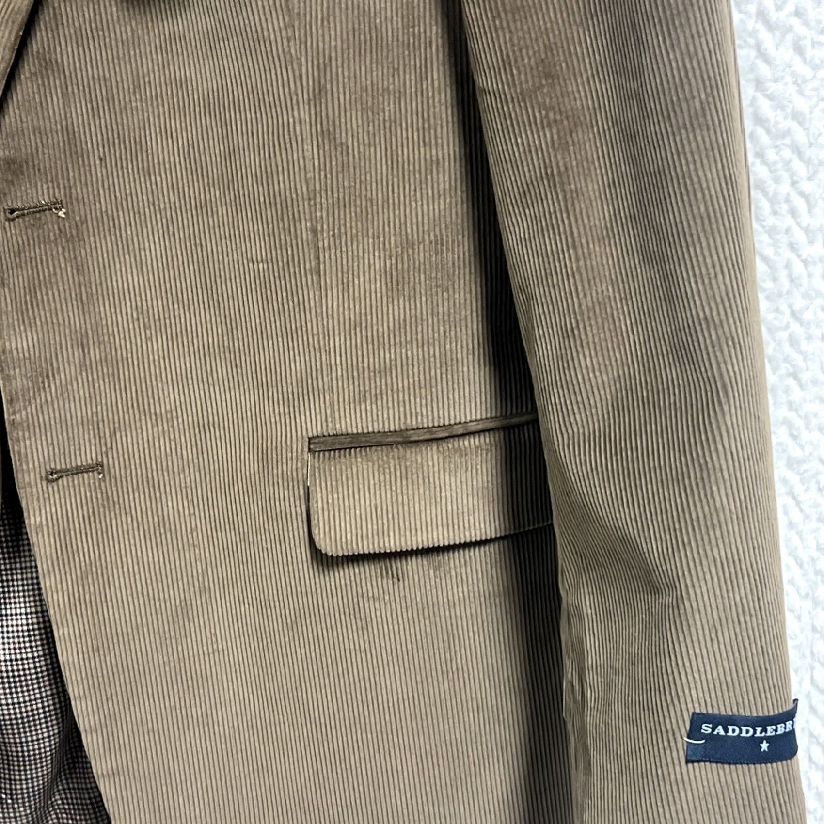 Vintage Saddlebred Corduroy Sport Coat Blazer Men’s 42R Brown 100% Cotton NWT Size 42R - 3 Thumbnail