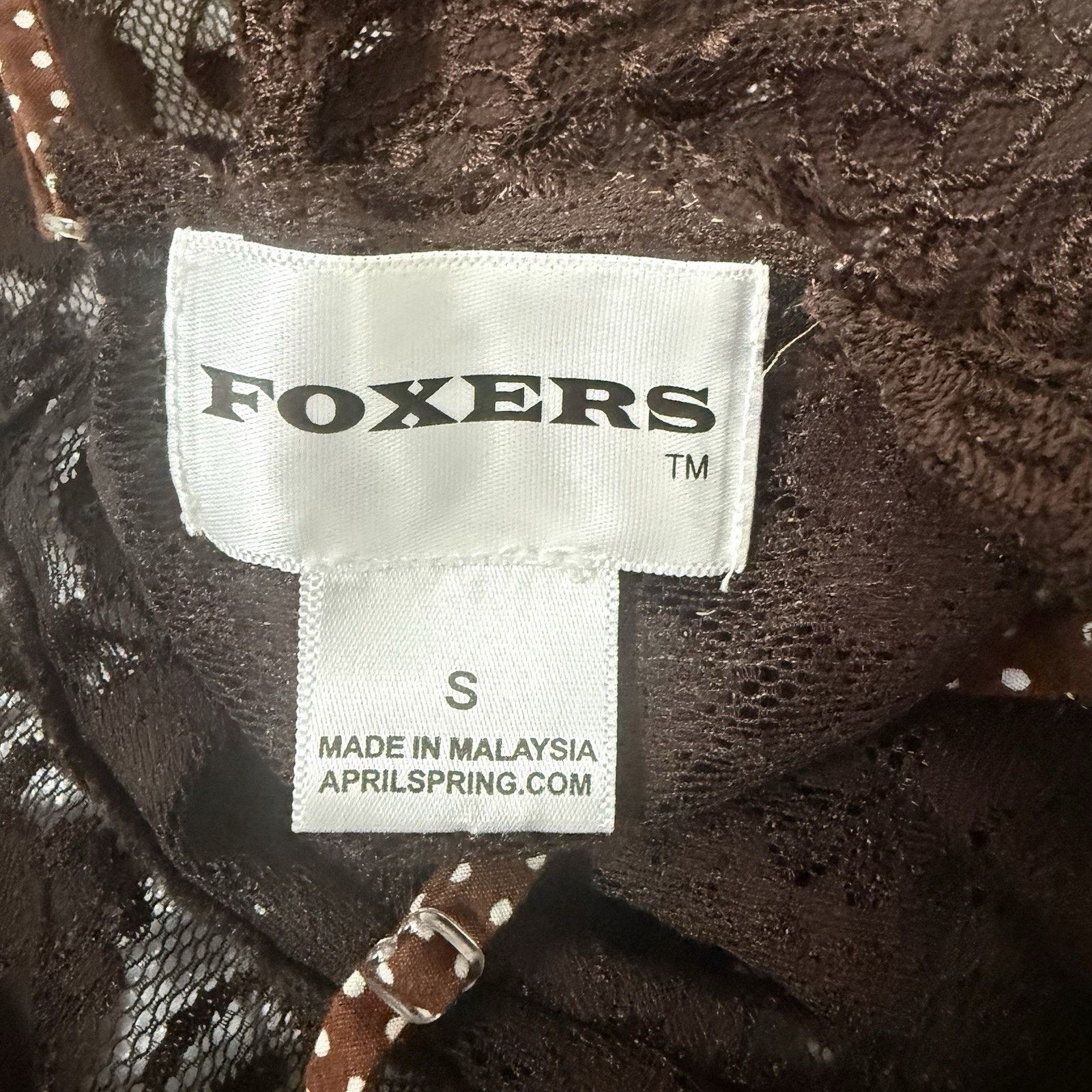 Other Foxers Cami Bralette Brown Floral embroidery Lace Camisole Size ONE SIZE - 5 Thumbnail