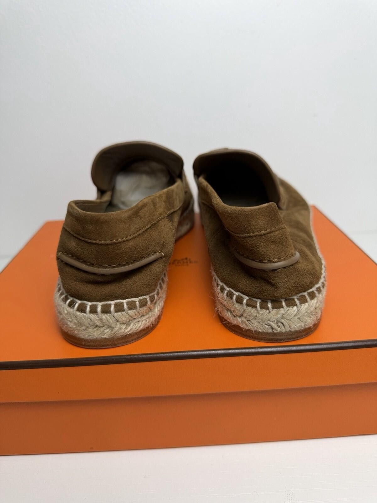 Hermes Hermès Suede Espadrille Loafers Brown Men’s EU 41 Slip On Size US 8 / EU 41 - 5 Thumbnail