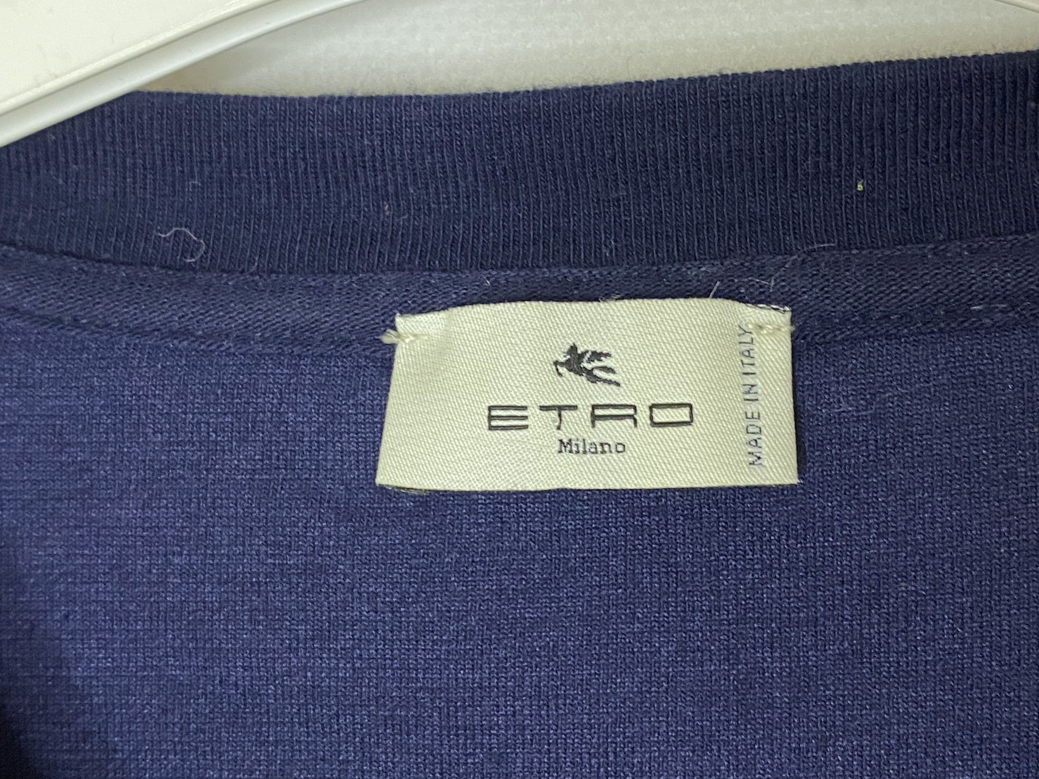 Etro ETRO T-SHIRT MENS BIG LOGO SHORT SLEEVE TEE CASUAL SIZE XL Size US XL / EU 56 / 4 - 4 Thumbnail