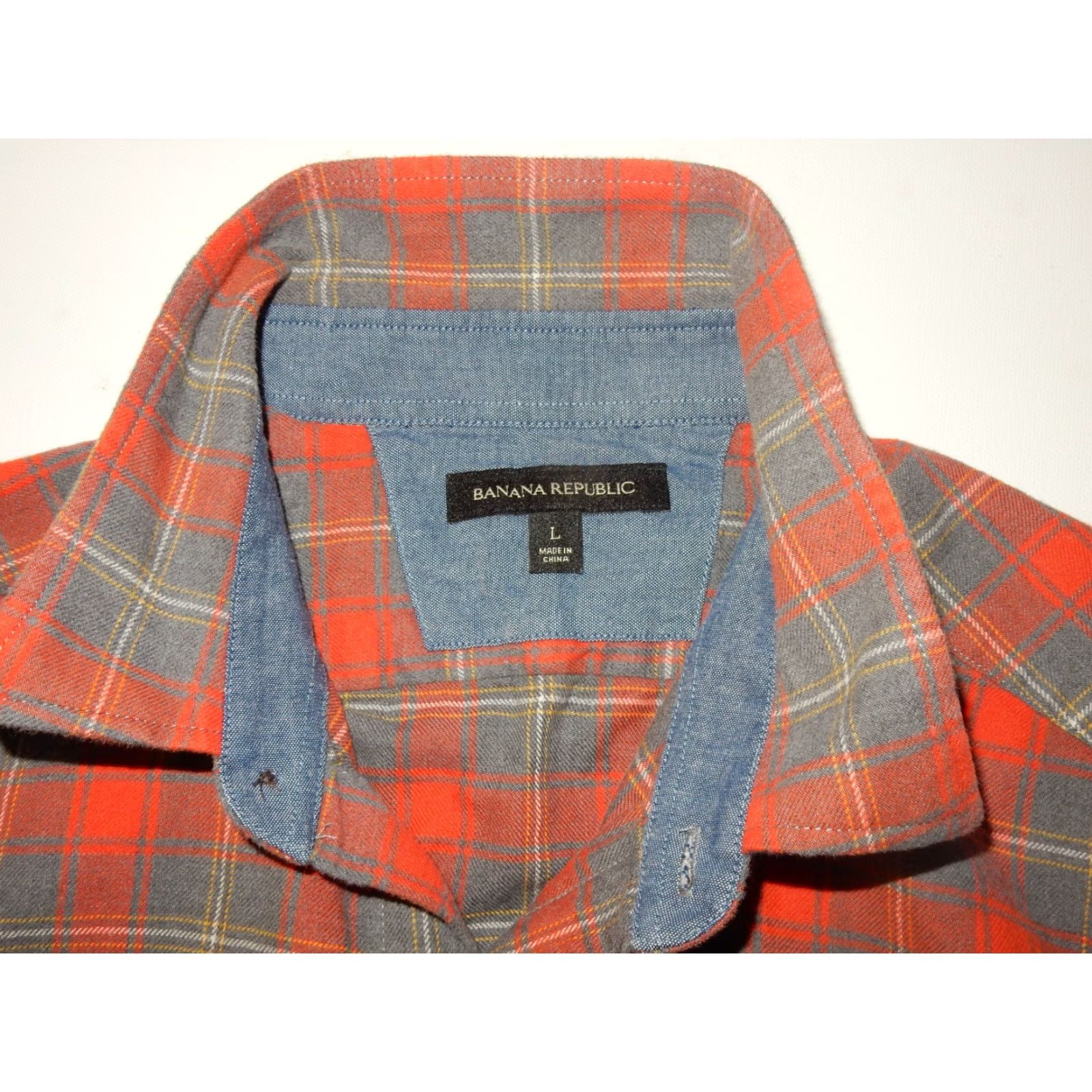 Banana Republic Banana Republic Men's Plaid Button-Up Shirt Size L Long Sleeve Red Size US L / EU 52-54 / 3 - 3 Thumbnail