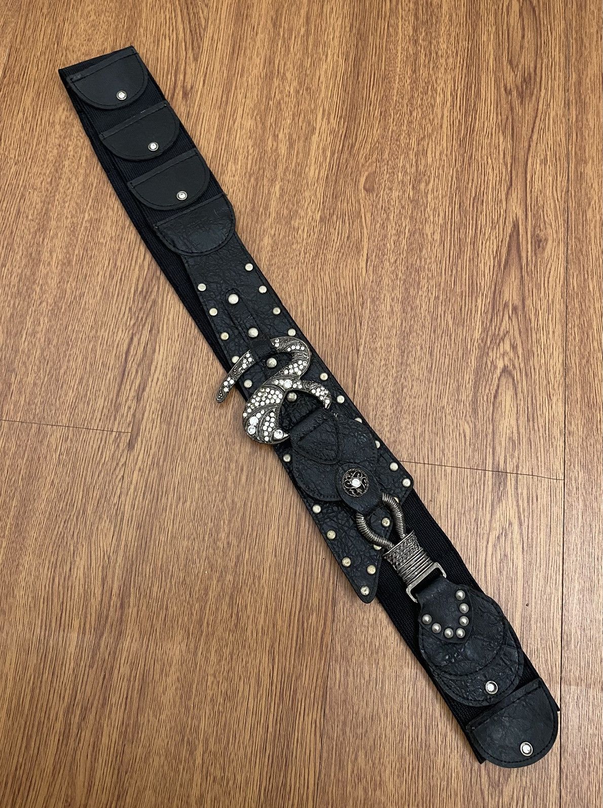 If Six Was Nine Wide studded stretch belt Size ONE SIZE - 5 Thumbnail