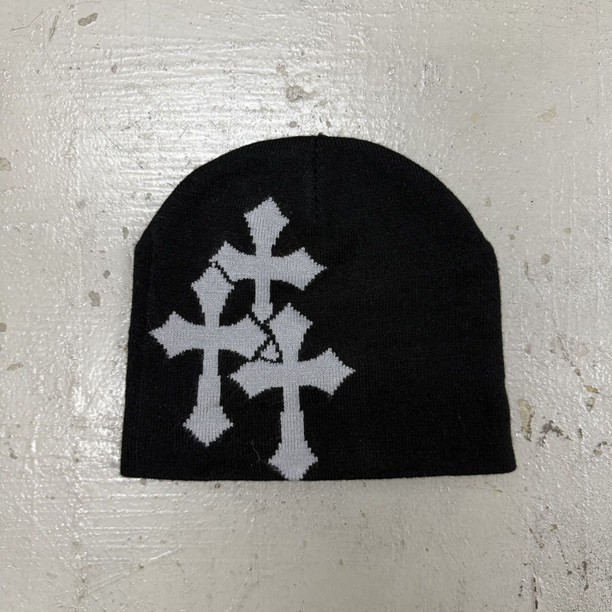 Japanese Brand Gothic Cemetry Triple Cross Skully Beanie Punk Riot Poem Size ONE SIZE - 1 Thumbnail