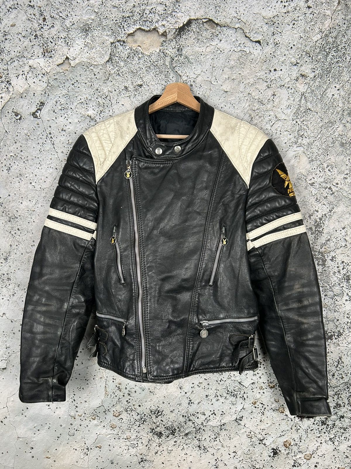 Vintage Moto Cuir Genuine Leather Racing Jacket Avant Garde