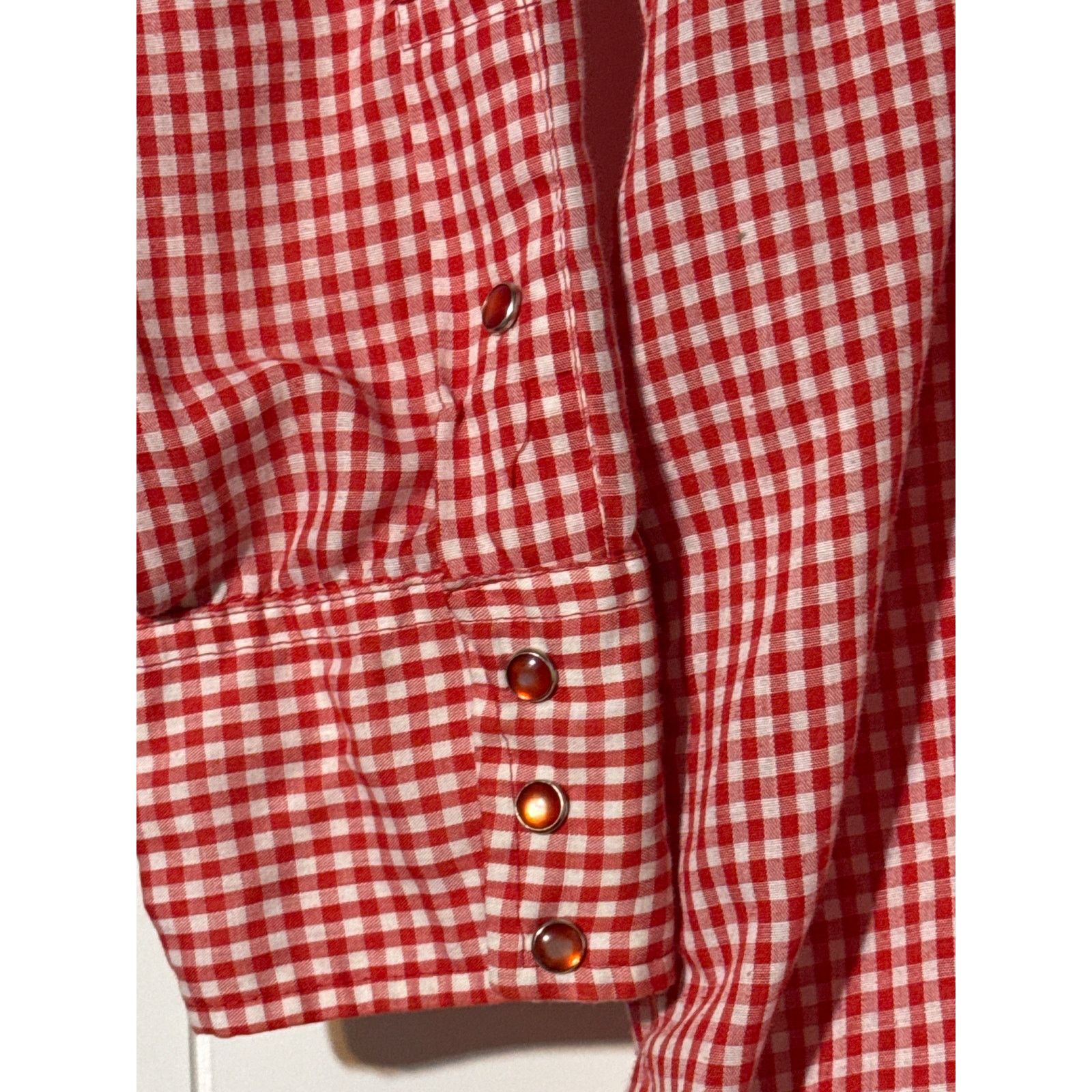Dickies Dickson-Jenkins Vintage Red Gingham Pearl Snap Shirt USA L Size US L / EU 52-54 / 3 - 6 Thumbnail