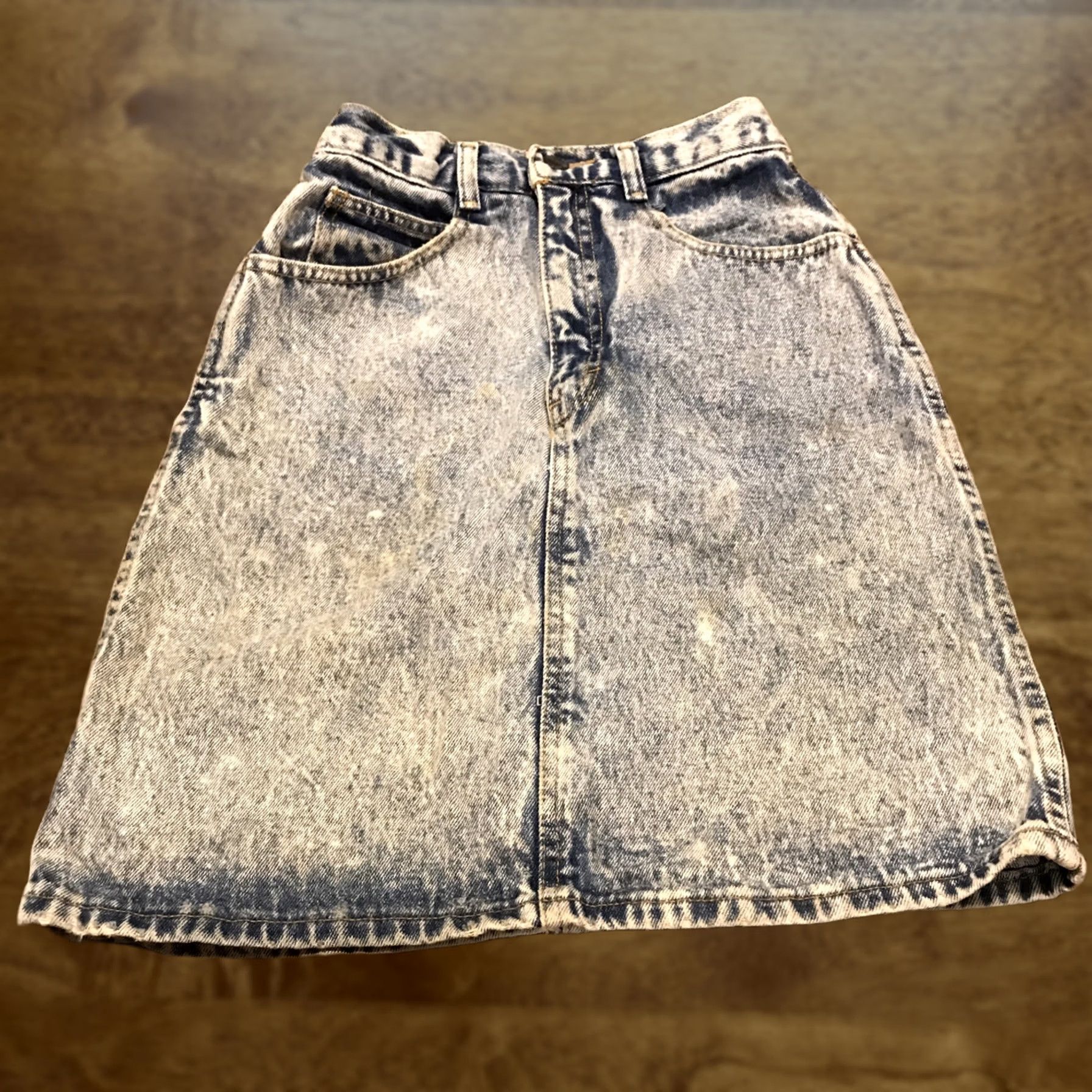 Denime VINTAGE Palmettos Juniors 5 Cotton Denim Jeans Skirt Knee Length Blue USA Straight & Pencil Womens Size 27" / US 4 / IT 40 - 1 Thumbnail
