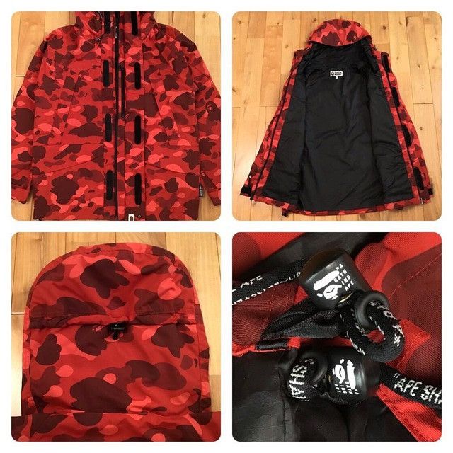 Bape Red camo BAPE hoodie snowboard jacket a bathing ape Size US M / EU 48-50 / 2 - 6 Thumbnail