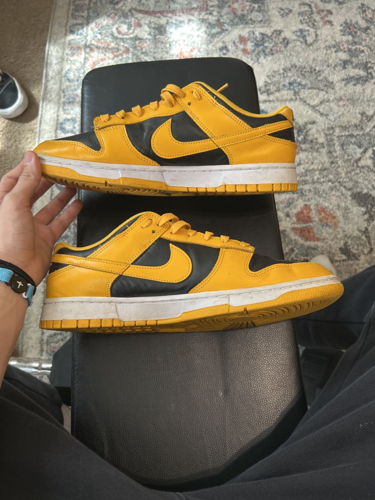 Nike Black/Goldenrod white dunks size 12 Size US 12 / EU 45 - 1 Thumbnail
