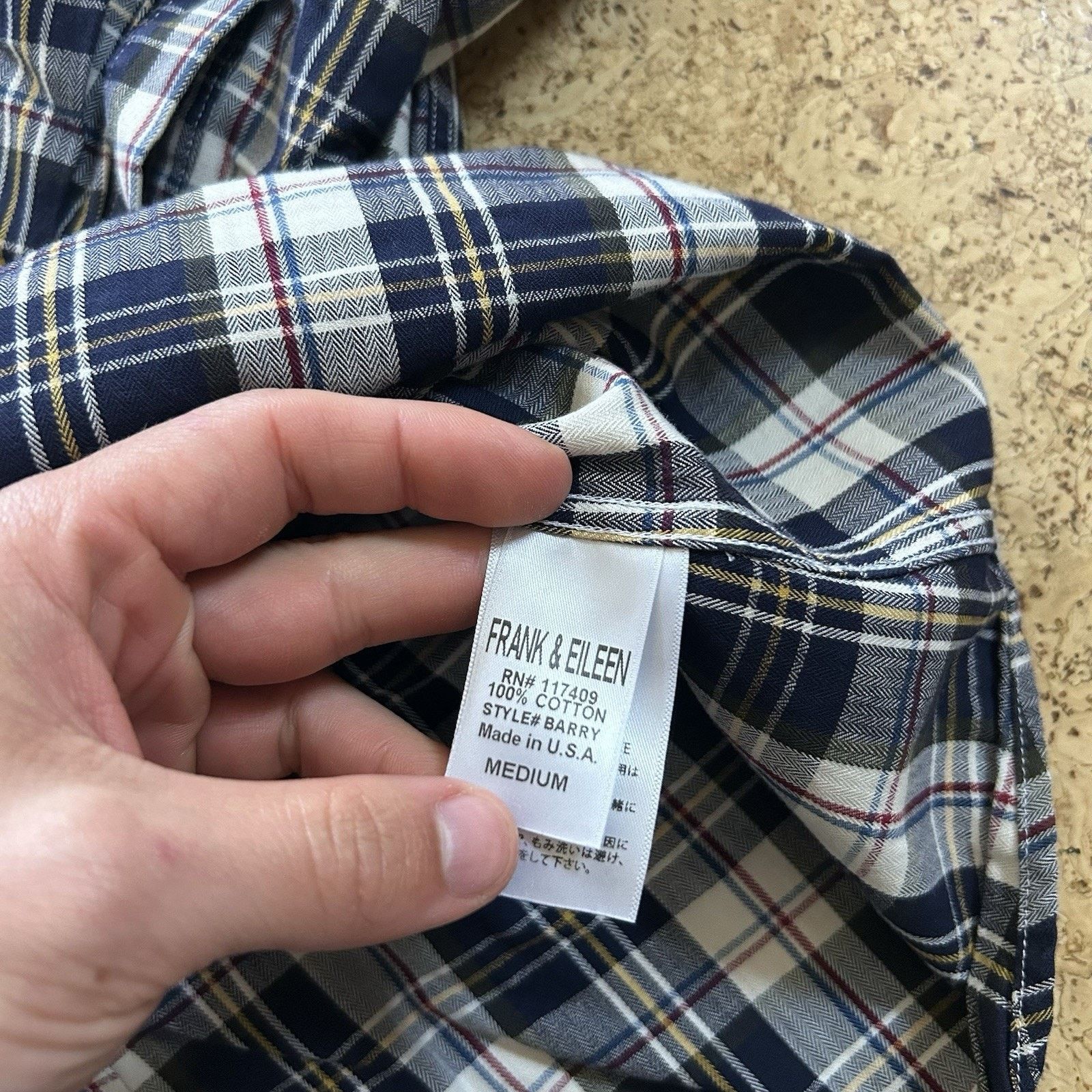 Barry Plaid Spread Collar Button Up Shirt Medium