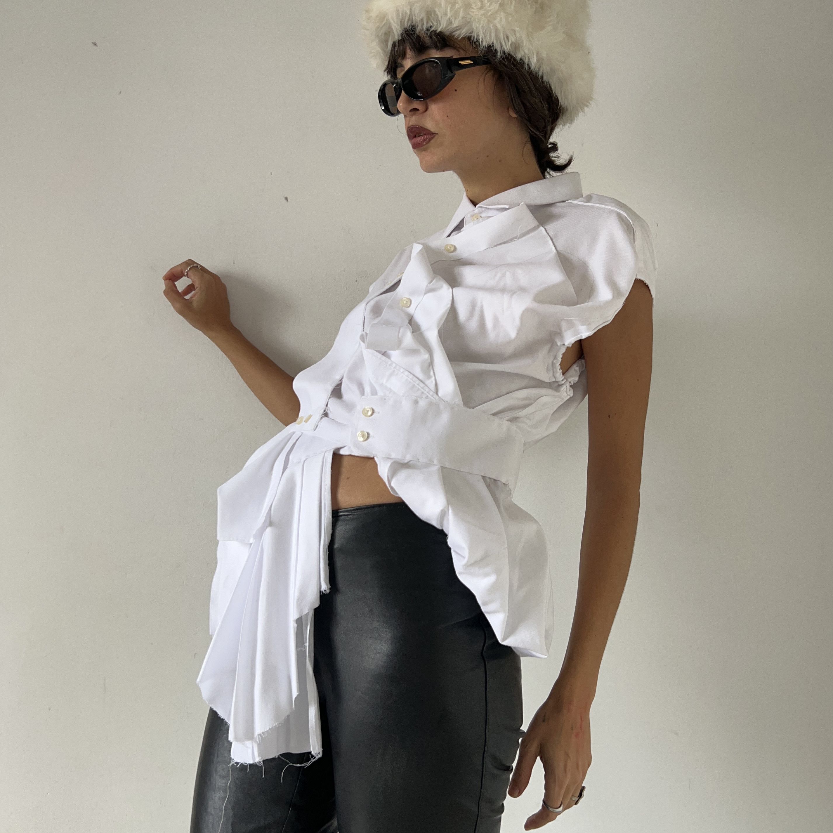Deconstructed Upcycled Avant Garde Shirt