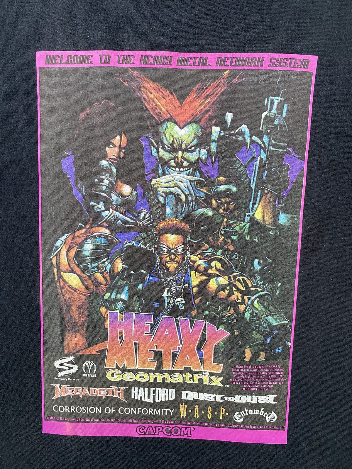 Vintage Rare💥Vintage Heavy Metal Geomatrix Megadeth, Entombed Game Size US L / EU 52-54 / 3 - 3 Thumbnail