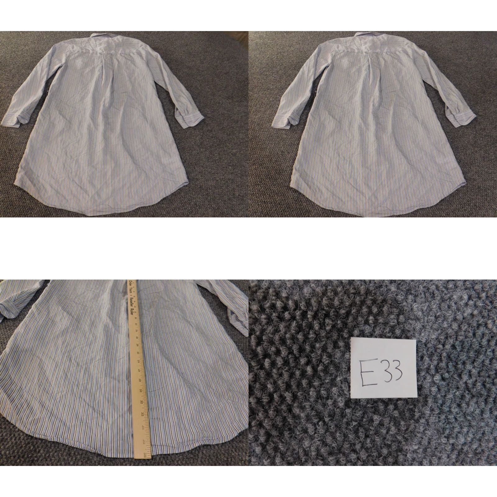 Loft LOFT Shirt Dress Blue Striped Long Sleeve Collared Button Viscose Lyocell Nylon Knee Length Womens S Regular Casual Vintage No stretch Size S / US 4 / IT 40 - 8 Thumbnail