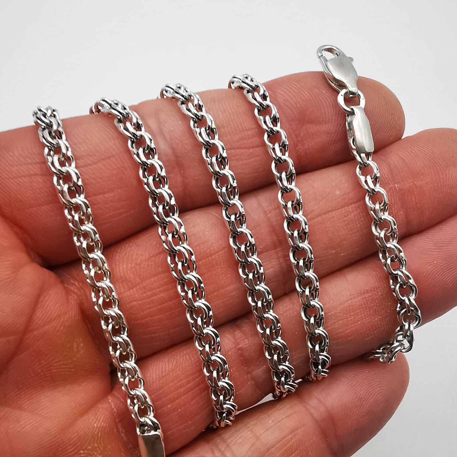 Sterling Silver Vintage Chain,925 Sterling Silver,Signed ,Handmade 20,31g Size ONE SIZE - 4 Thumbnail