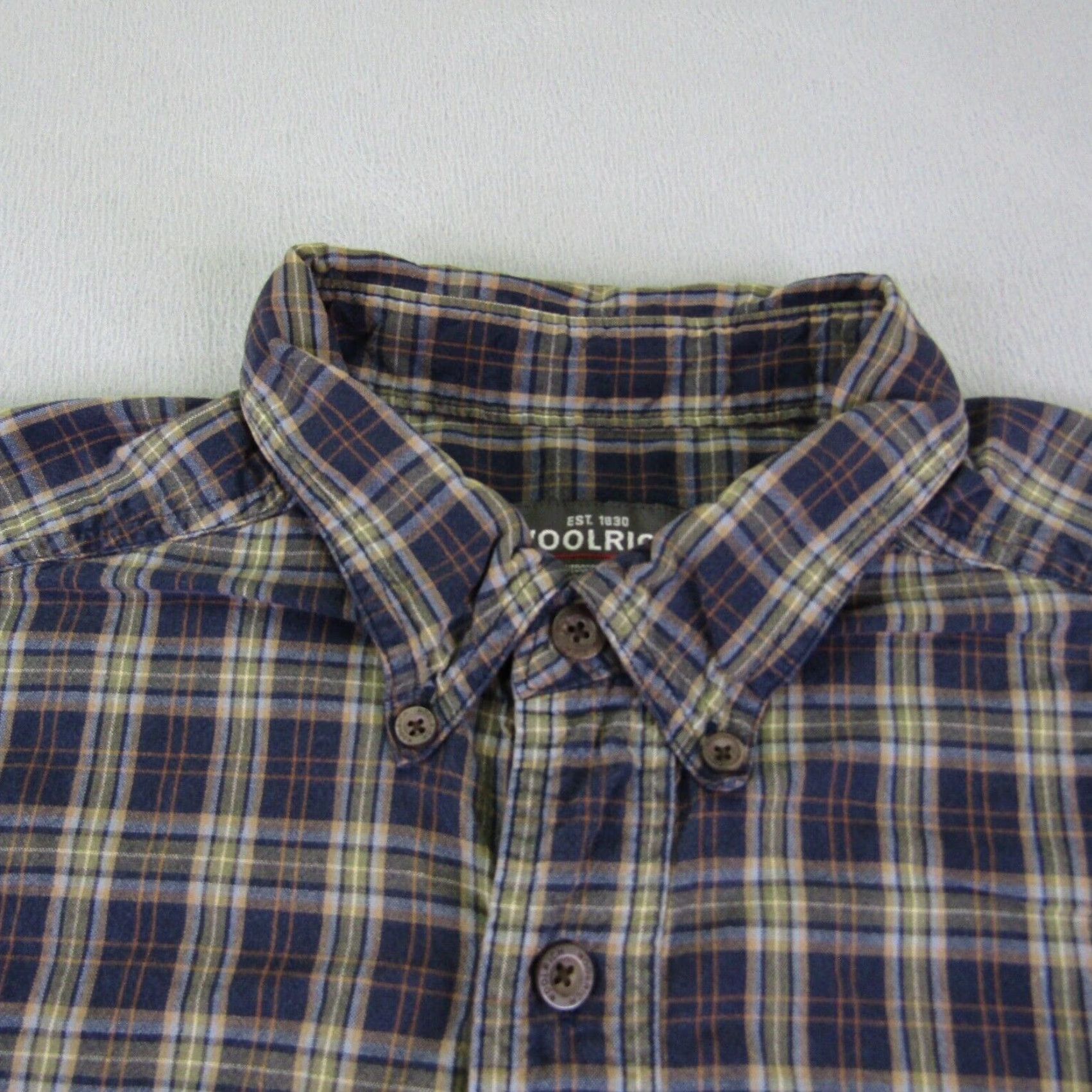 Vintage Woolrich Shirt Mens Medium Blue Green Tartan Plaid Button Up Twill Deep Navy Size US M / EU 48-50 / 2 - 2 Thumbnail