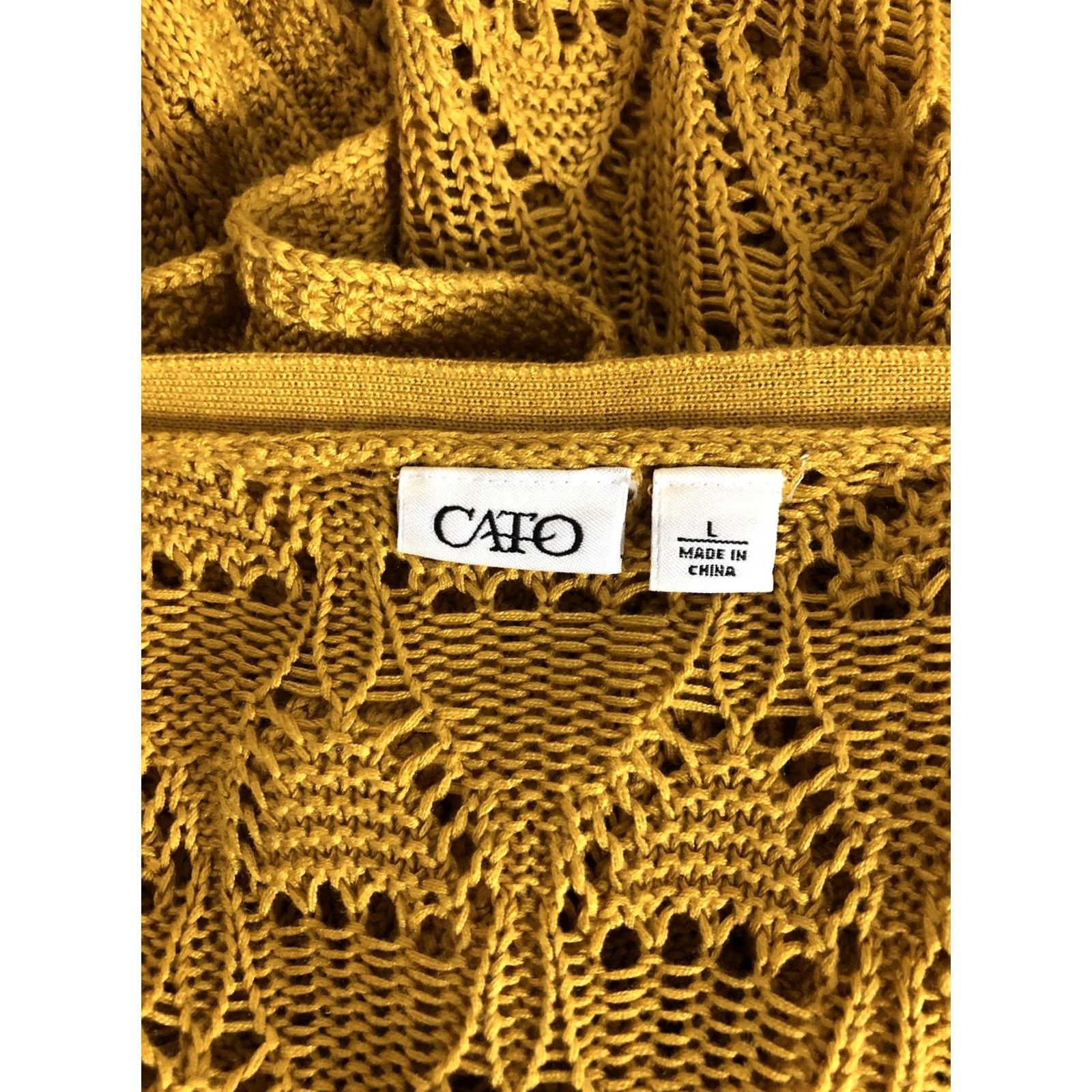 Vintage Cato Sweater Cardigan L Gold Open Dolman Sleeve Capsule Cottage Boho Office Size L / US 10 / IT 46 - 4 Thumbnail