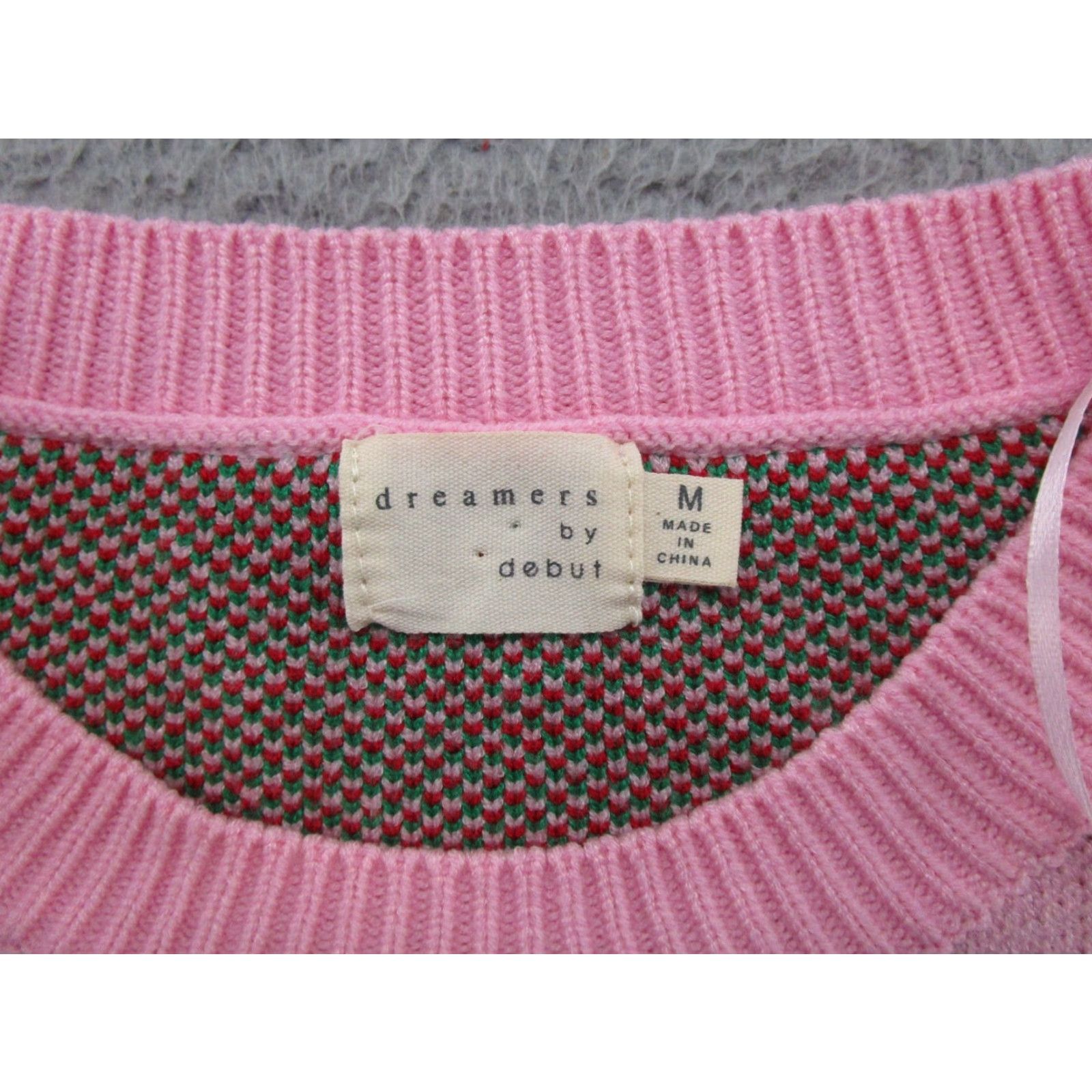 Vintage Dreamers By Debut Women's Strawberry Soft Knit Pullover Sweater Size M Women's Size M / US 6-8 / IT 42-44 - 2 Thumbnail