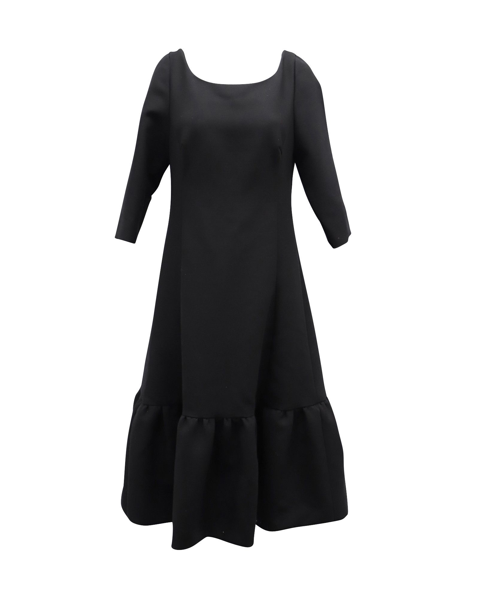 Marc Jacobs Marc Jacobs Runway Boatneck Dress in Black Wool Size S / US 4 / IT 40 - 1 Thumbnail