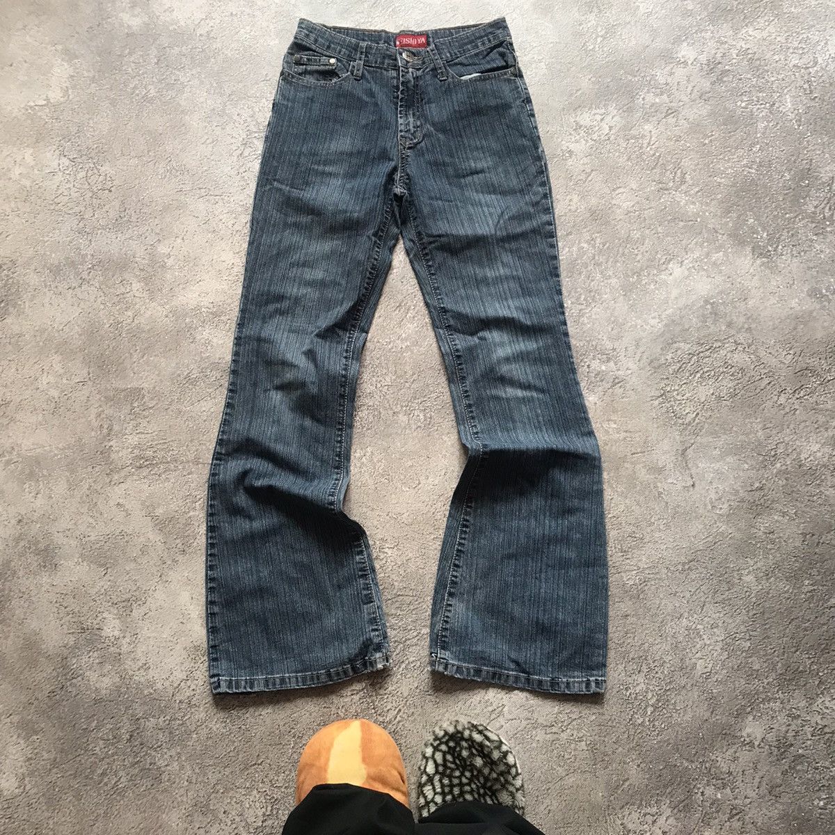 Vintage Vintage 90s Distressed Flared Jeans Low Rise Grunge Y2K 28 Size 28" / US 6 / IT 42 - 2 Thumbnail