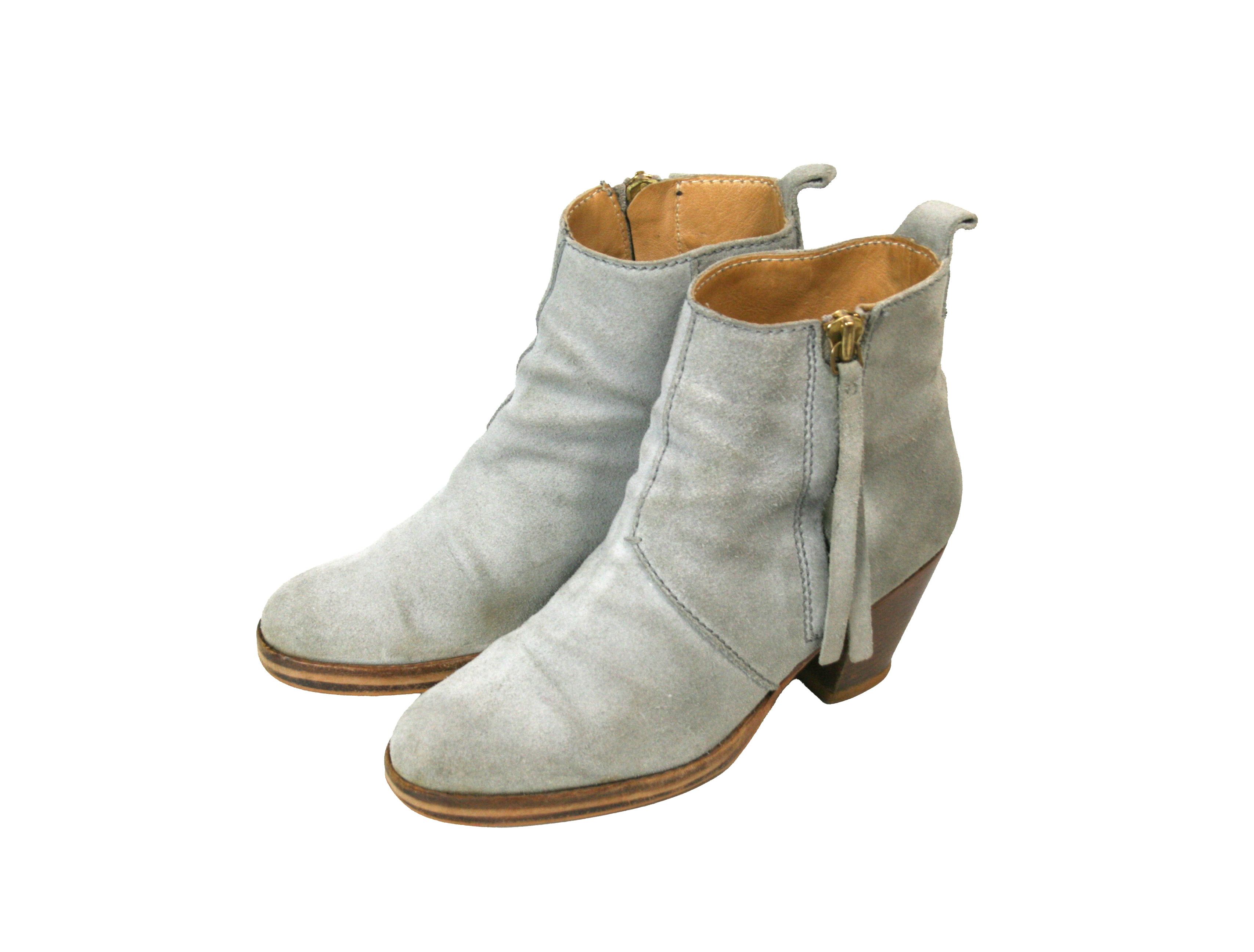 Acne Studios Pistol Suede Grey Biker Boots Size US 7 / IT 37 - 3 Thumbnail