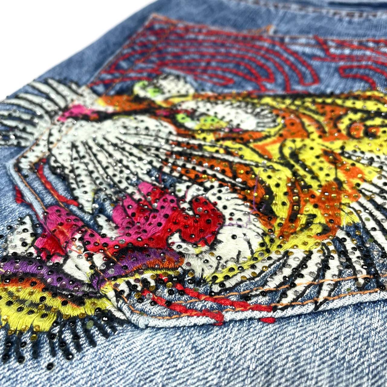 Ed Hardy Crazy Rare Ed Hardy Avant Garde Denim Jeans Size: 32 - 33 Size US 33 - 4 Thumbnail