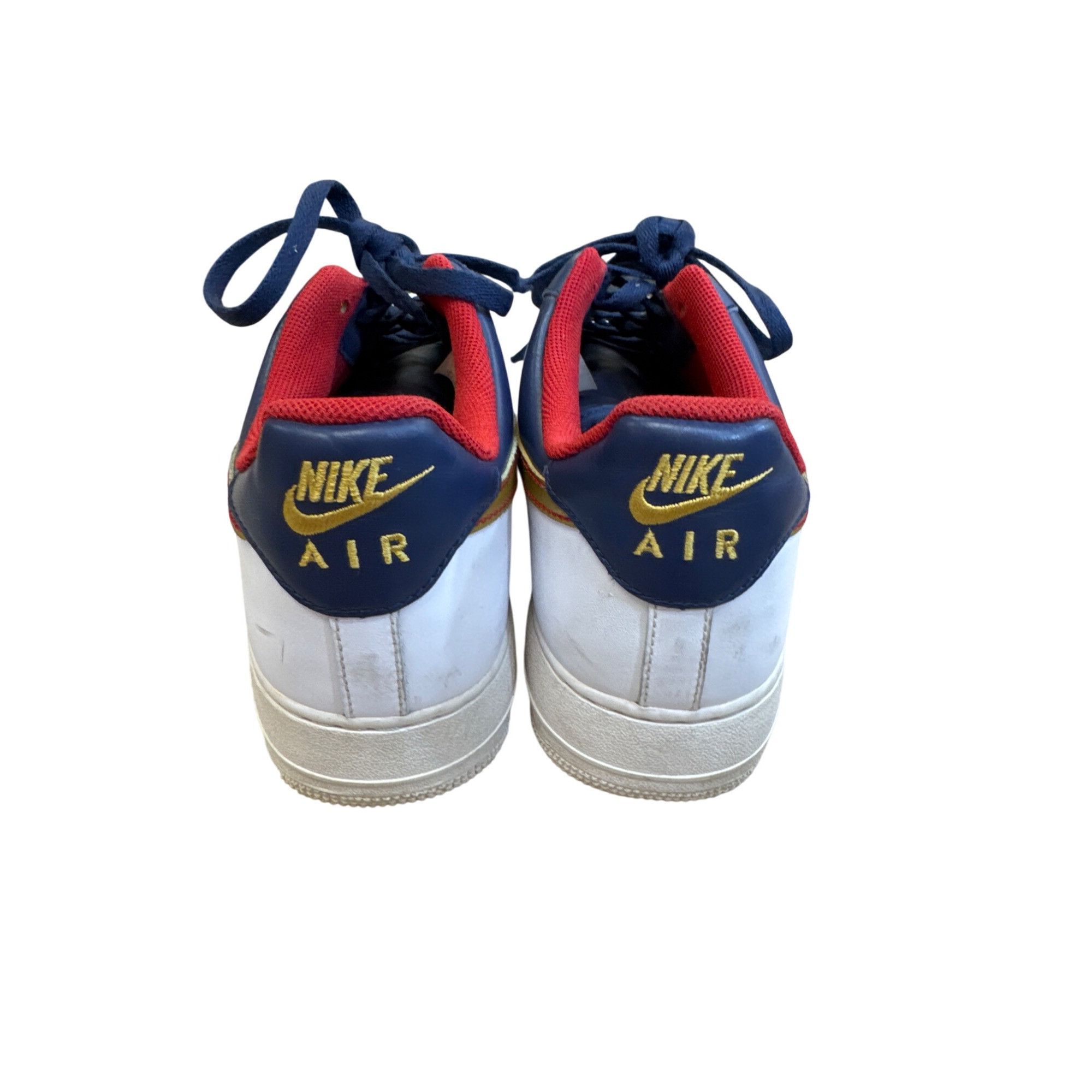 Nike Nike Air Force 1 82 Barkley mens White/Gold/Blue Low-Top Sne Size US 13 / EU 46 - 6 Thumbnail