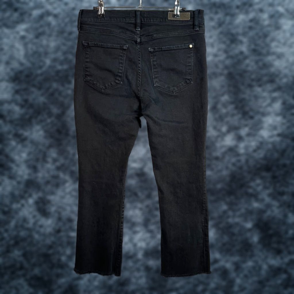 Vintage Baldwin Maxwell Jeans Womens 30 Mid Rise Cropped Flare Black Made In USA Size 30" / US 8 / IT 44 - 1 Thumbnail