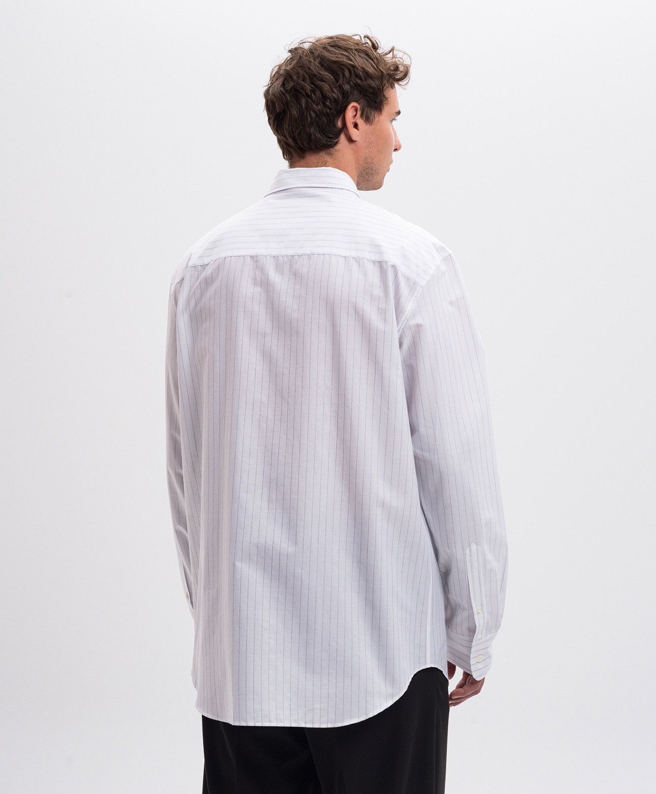 Ann Demeulemeester Last Size Ann Demeulemeester Benard White Striped Shirt Size US XL / EU 56 / 4 - 3 Thumbnail
