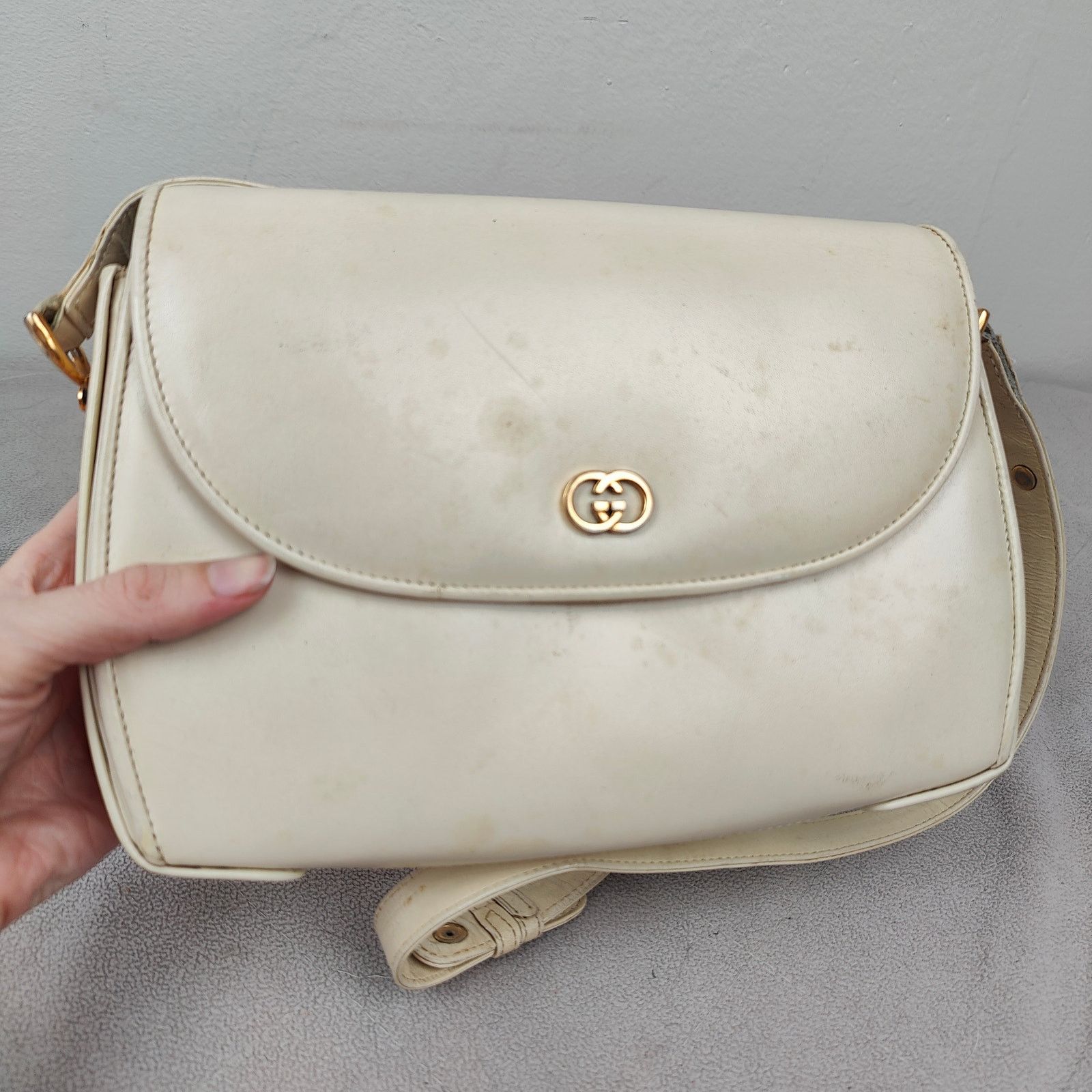 Gucci Vintage Gucci Leather Crossbody Bag Small Purse Off-White Size ONE SIZE - 4 Thumbnail