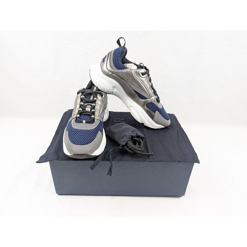 Dior o1rshd1 B22 Calfskin Mesh Sneakers in Grey/Blue Size US 8 / EU 41 - 21 Thumbnail