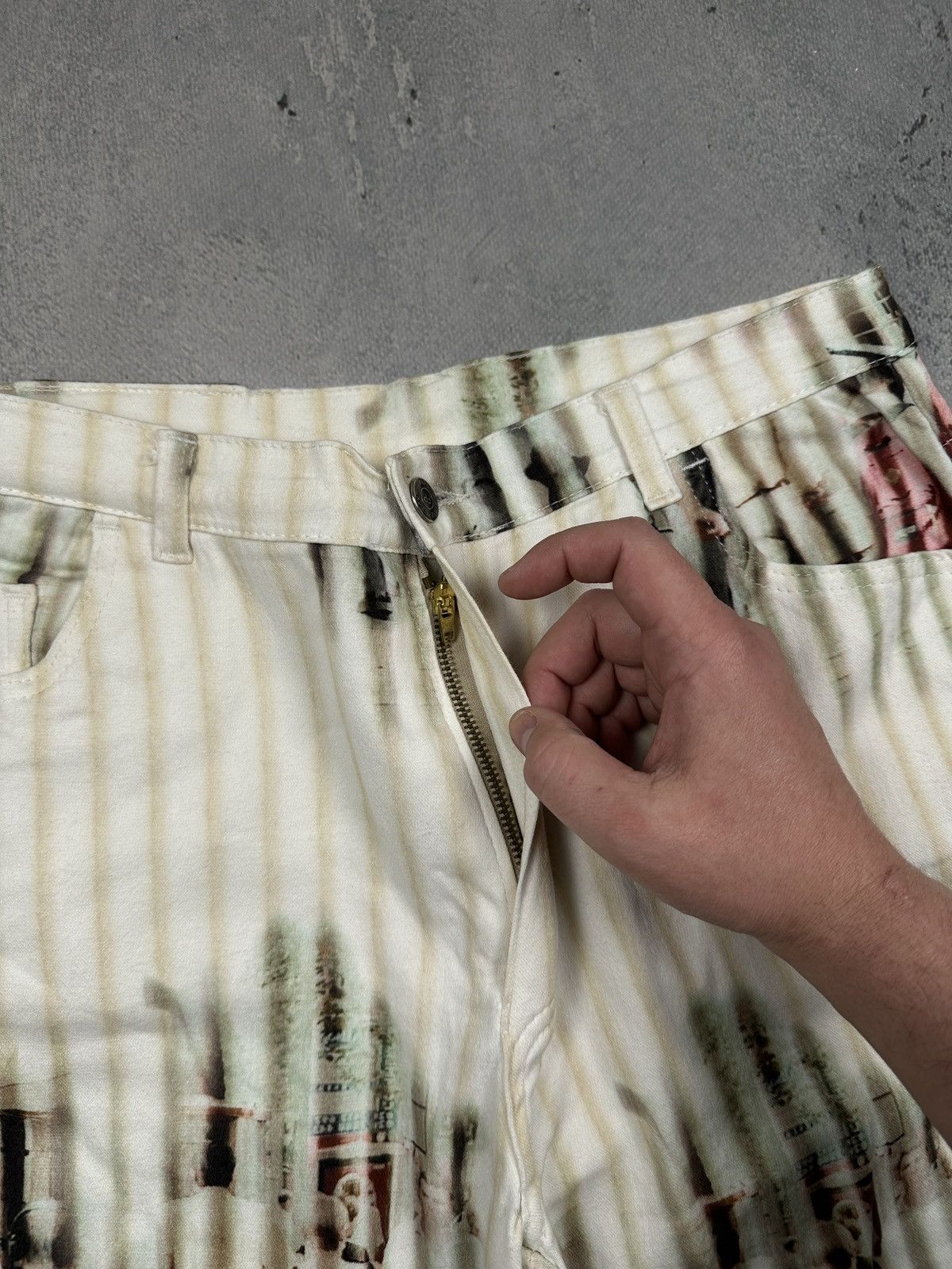 Vintage Franck Patrick Evelyn Print Pants Avant Garde Street Scene Size 30" / US 8 / IT 44 - 11 Thumbnail