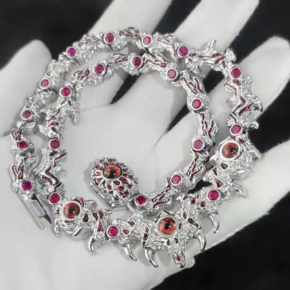 Jewelry × Vintage Red Eyes Ice Glass Fork Claw Chain Necklace Size ONE SIZE - 2 Thumbnail