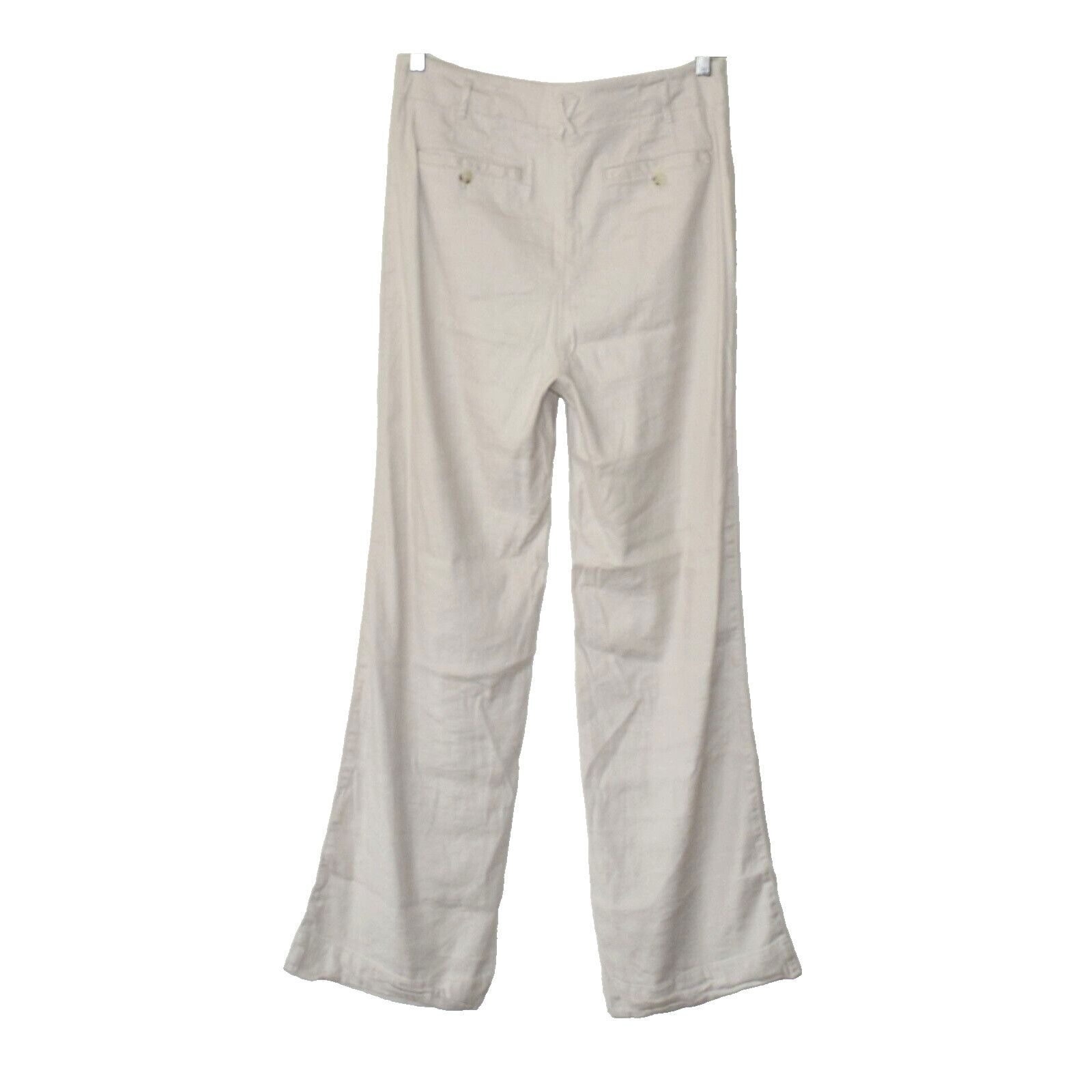 Anthropologie MAEVE ANTHROPOLOGIE Beige Linen Blend Straight Leg Pants 10 Size 32" / US 10 / IT 46 - 2 Thumbnail