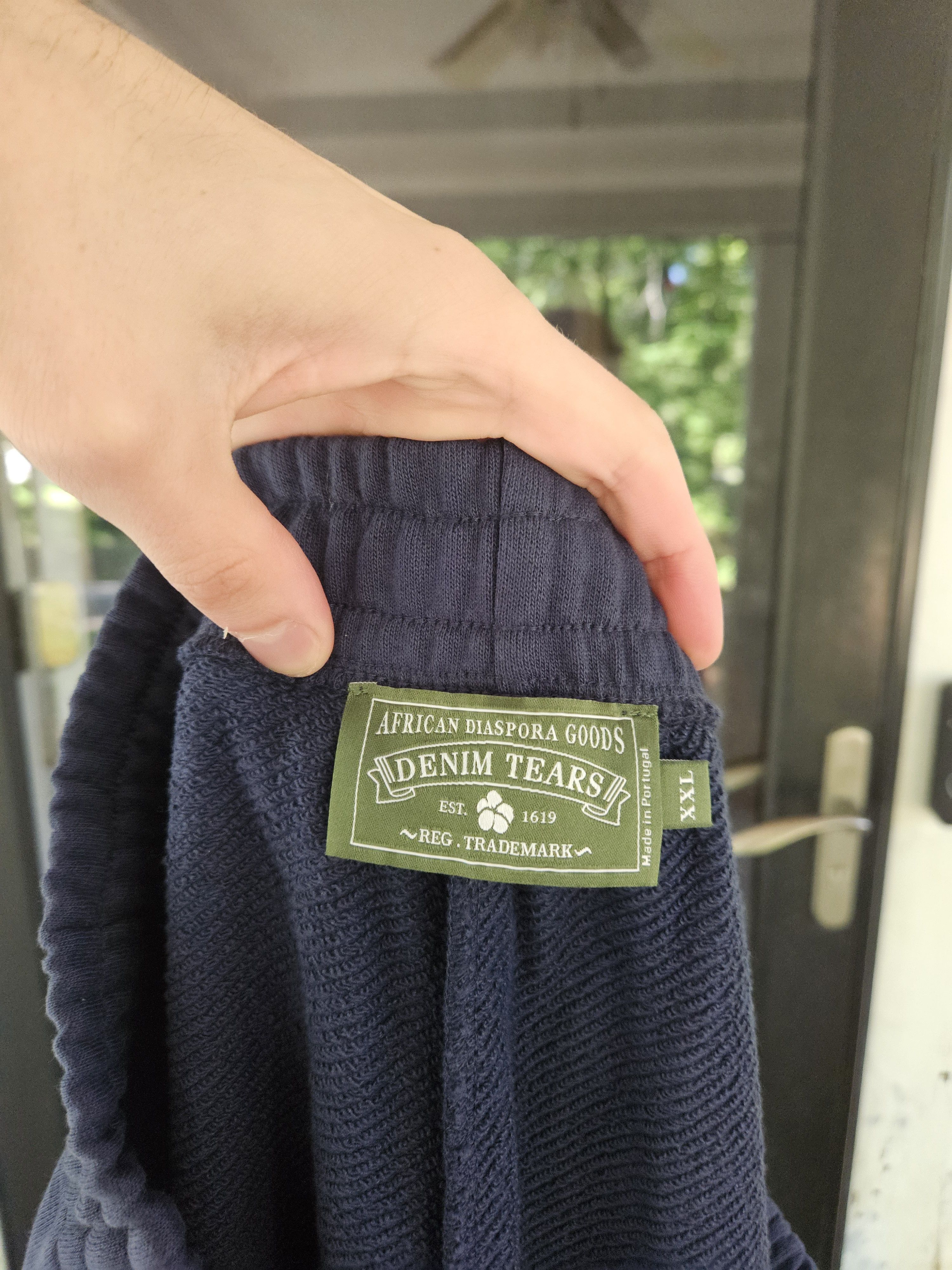 DENIM TEARS Navy Blue Cotton Wreath Baggy Sweatpants Size US 38 / EU 54 - 6 Thumbnail