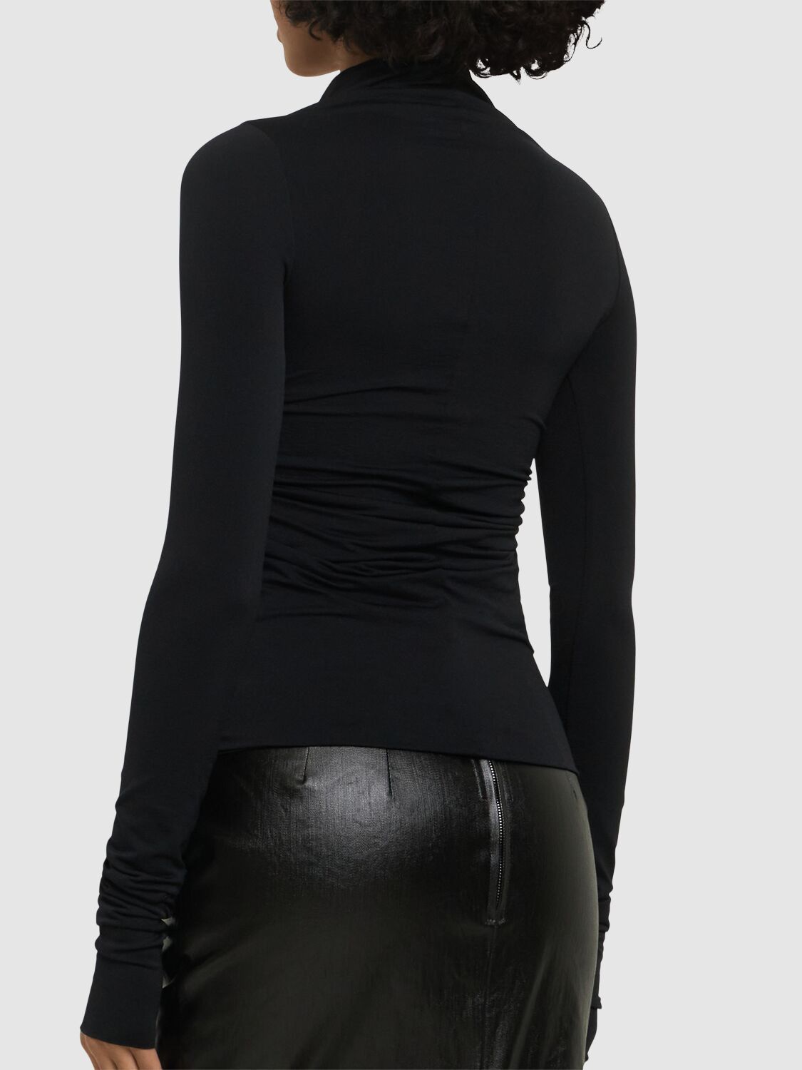 Rick Owens o1mle0426 Jersey Long Sleeve Prong Top in Black Size L / US 10 / IT 46 - 3 Thumbnail