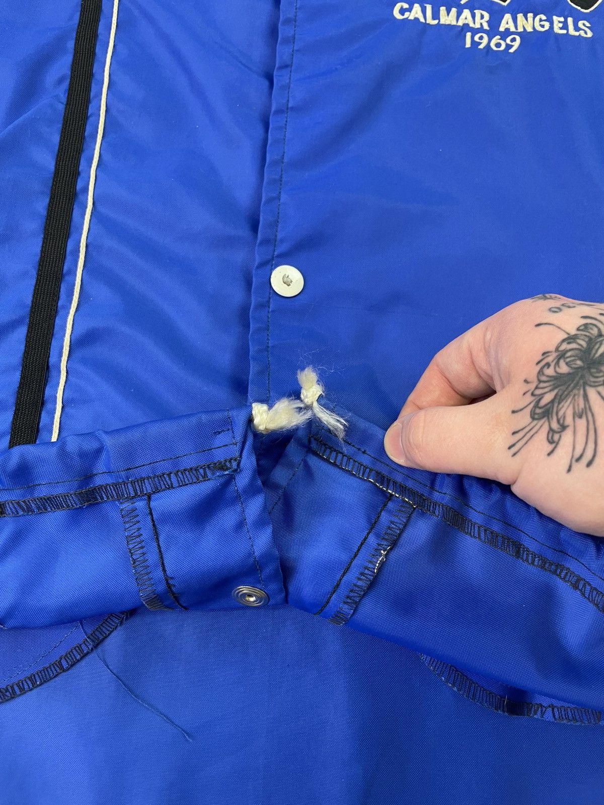 Vintage 60s Coaches Jacket Blue Calmar Angels Baseball Team Large Size US L / EU 52-54 / 3 - 4 Thumbnail