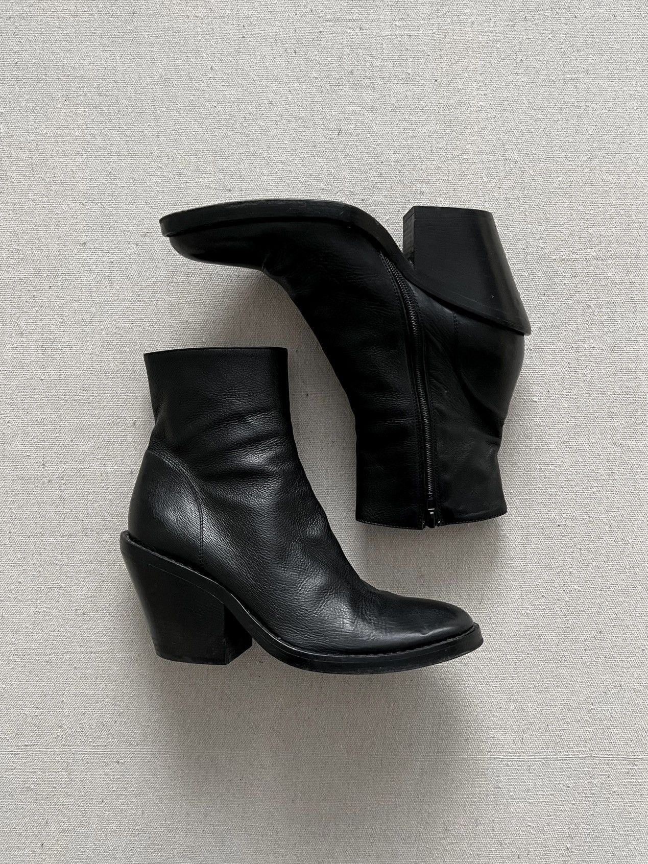 Ann Demeulemeester Ann Demeulemeester Baby Calf Cuban Heel Leather Ankle Boots Size US 9 / IT 39 - 2 Thumbnail