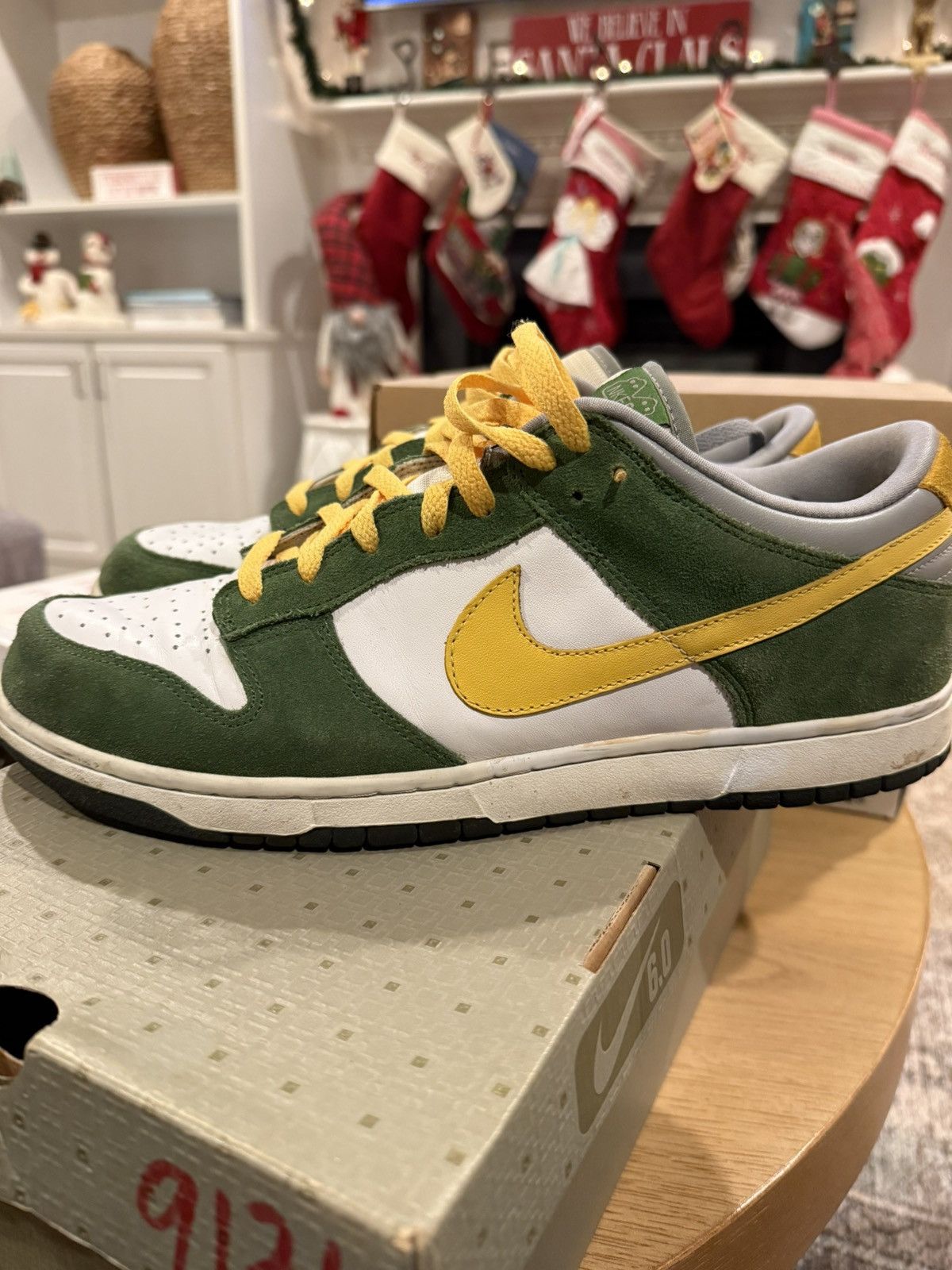 Nike Vintage Nike Dunk Low 2005 Mens Size 13 Yellow & Green Size US 13 / EU 46 - 1 Thumbnail