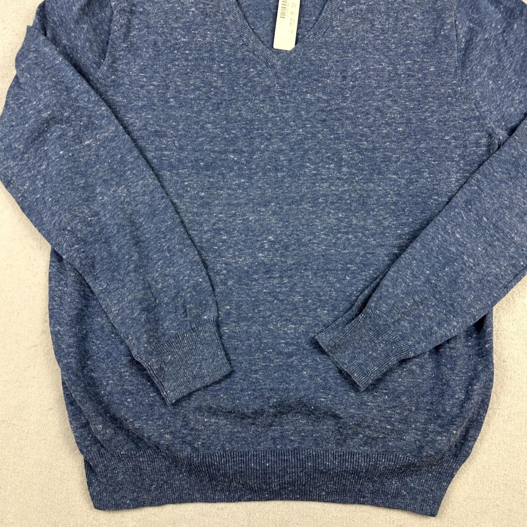 J.Crew J.CREW Sweater Men L Blue Solid Classic Long Sleeve V-Neck Pullover Knit Size US L / EU 52-54 / 3 - 3 Thumbnail