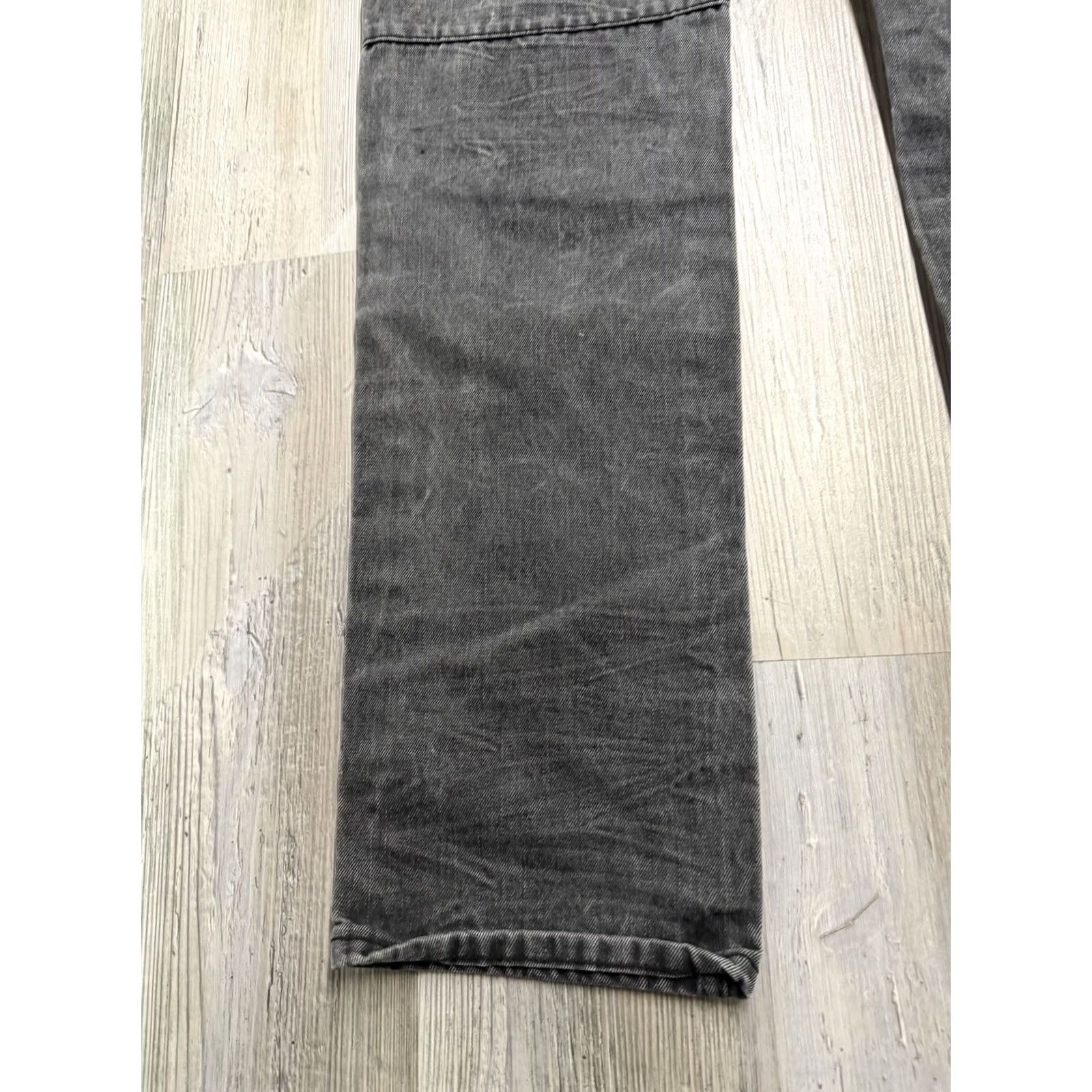 Denime MAKOBI Jeans Mens 32x32 Black Distressed Fade Slim Denim Designer City Size US 32 / EU 48 - 7 Thumbnail