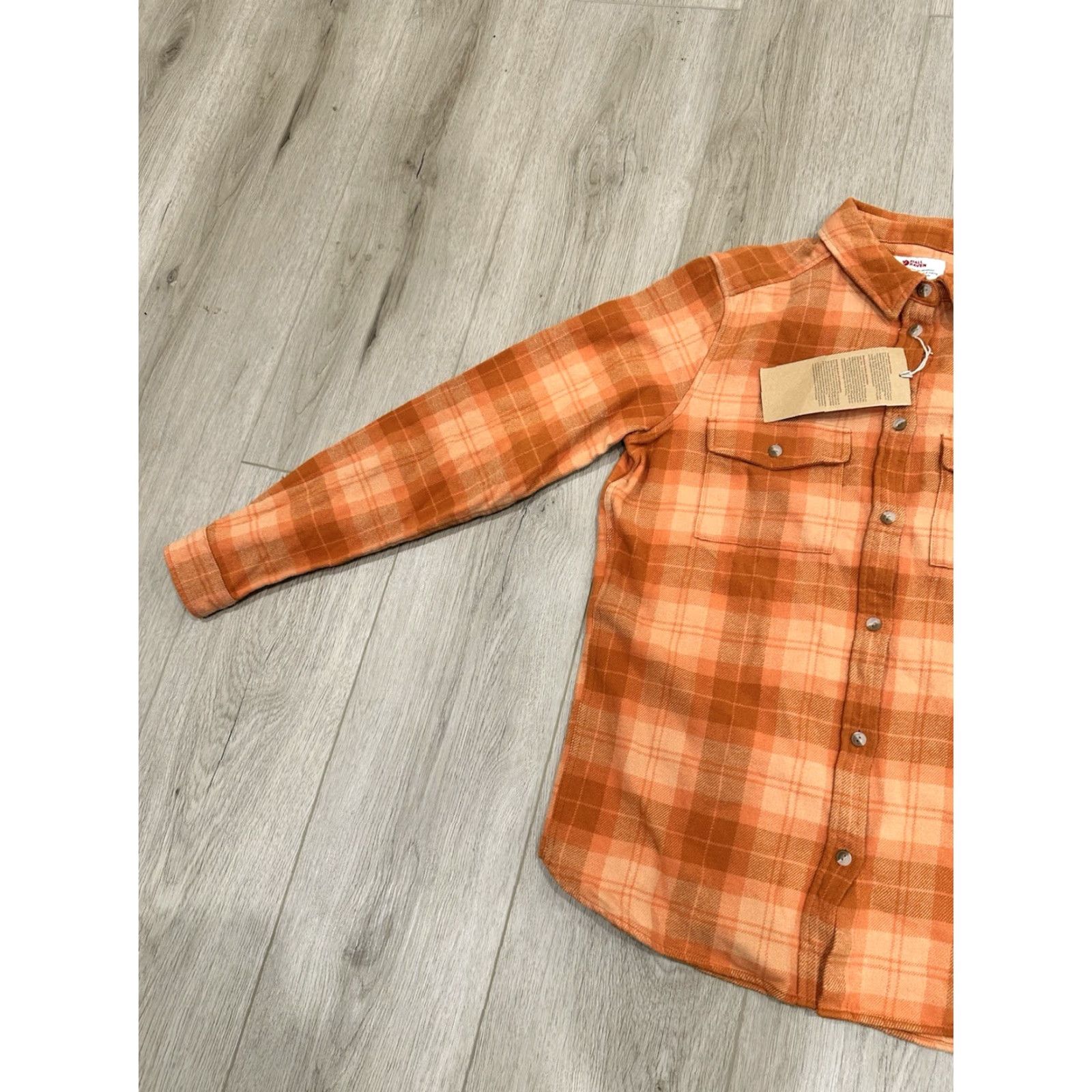 Vintage NWT Fjallraven Women's Ovik Heavy Flannel Shirt Long Sleeve Orange Plaid Size S Size S / US 4 / IT 40 - 4 Thumbnail